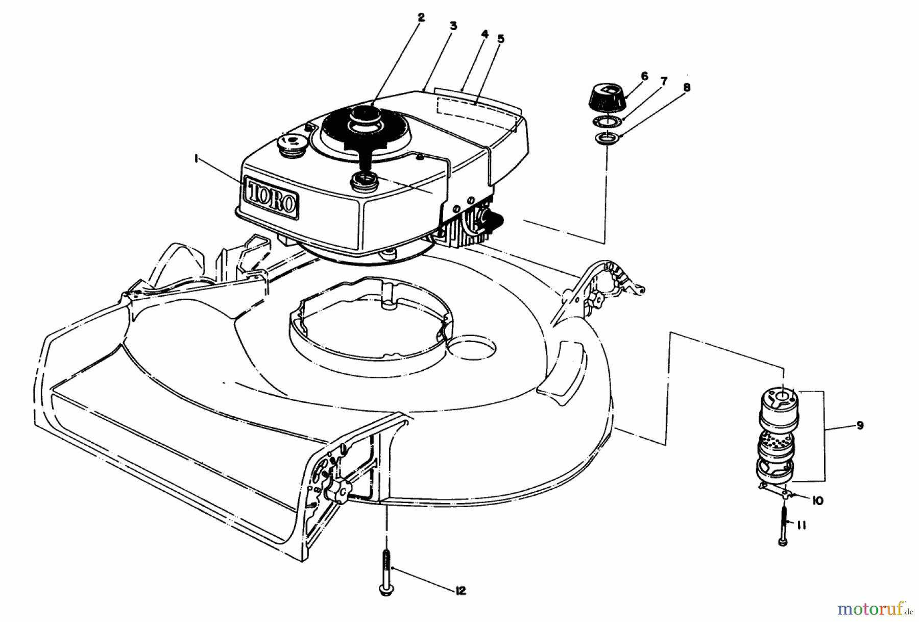 Toro Neu Mowers, Walk-Behind Seite 1 16165 - Toro Lawnmower, 1984 (4000001-4999999) ENGINE ASSEMBLY