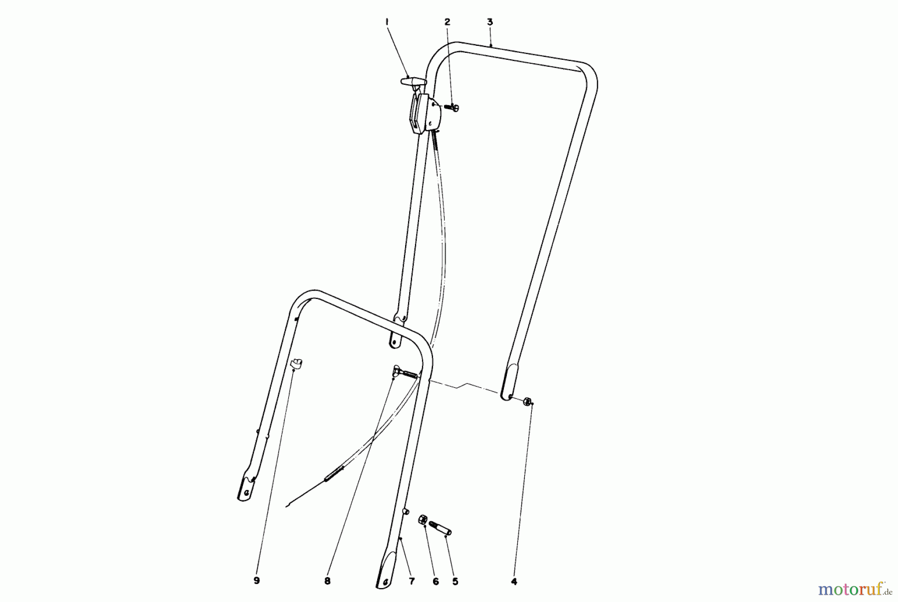 Toro Neu Mowers, Walk-Behind Seite 1 16172 - Toro Lawnmower, 1973 (3000001-3999999) HANDLE ASSEMBLY
