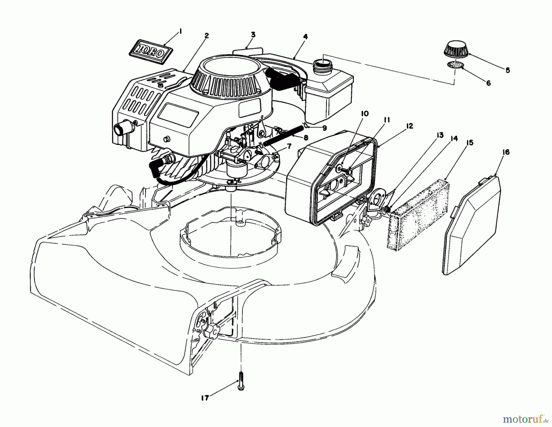 Toro Neu Mowers, Walk-Behind Seite 1 16202C - Toro Lawnmower, 1985 (5000001-5999999) ENGINE ASSEMBLY