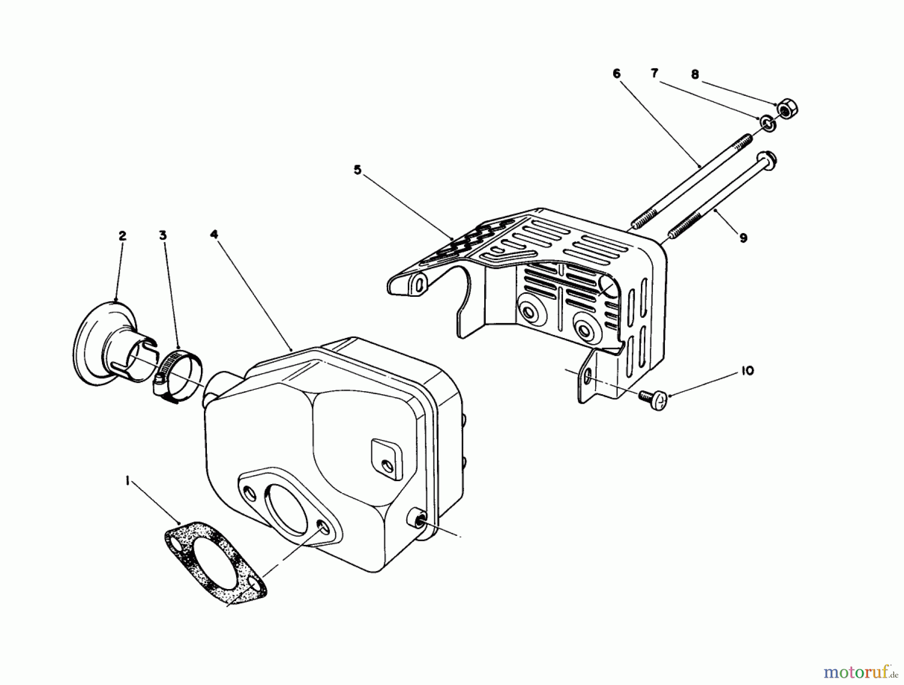Toro Neu Mowers, Walk-Behind Seite 1 16202C - Toro Lawnmower, 1985 (5000001-5999999) MUFFLER ASSEMBLY