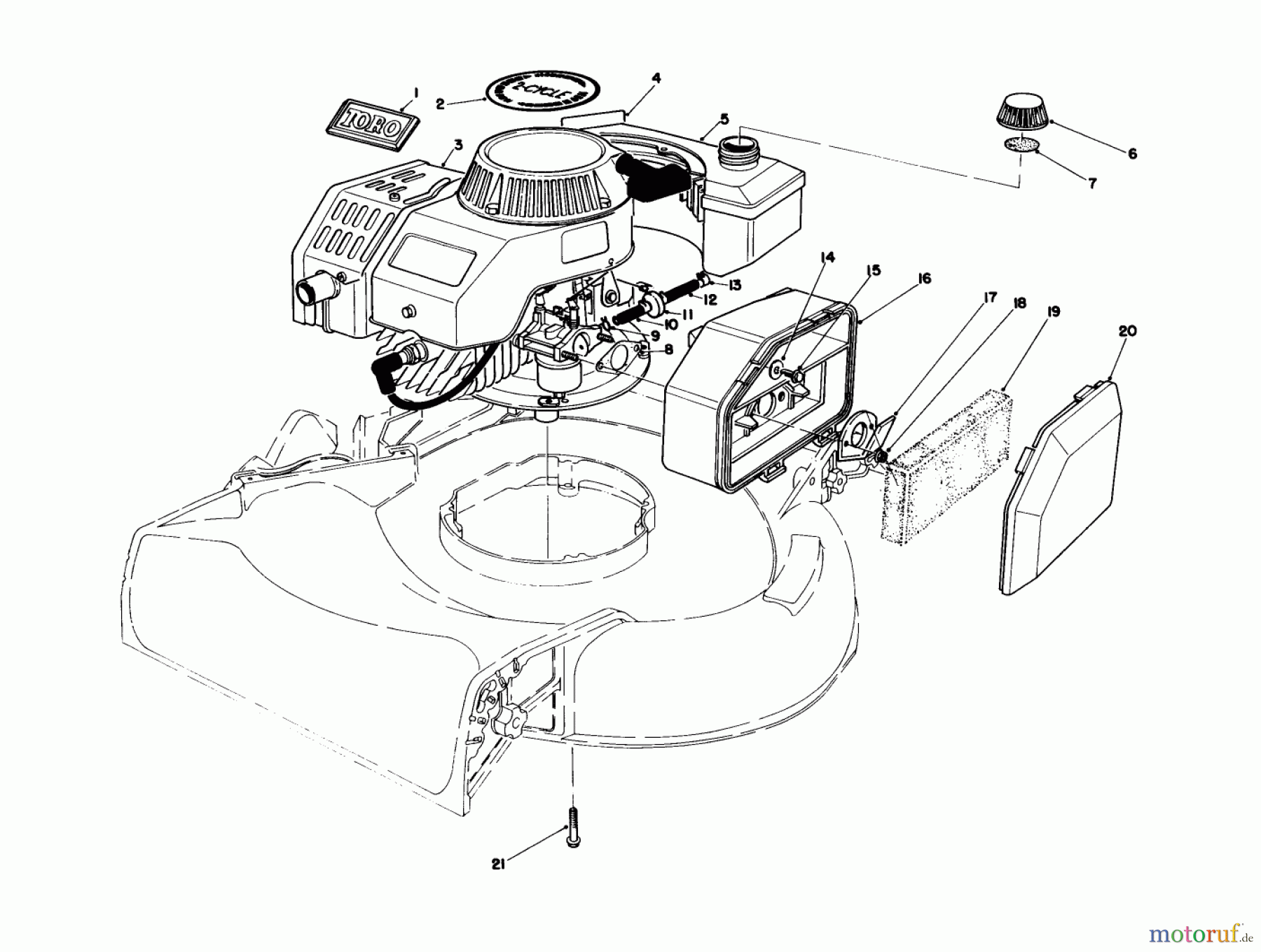 Toro Neu Mowers, Walk-Behind Seite 1 16202C - Toro Lawnmower, 1986 (6000001-6999999) ENGINE ASSEMBLY