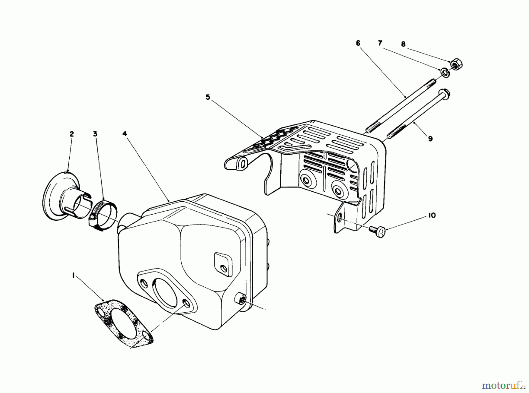 Toro Neu Mowers, Walk-Behind Seite 1 16202C - Toro Lawnmower, 1986 (6000001-6999999) MUFFLER ASSEMBLY