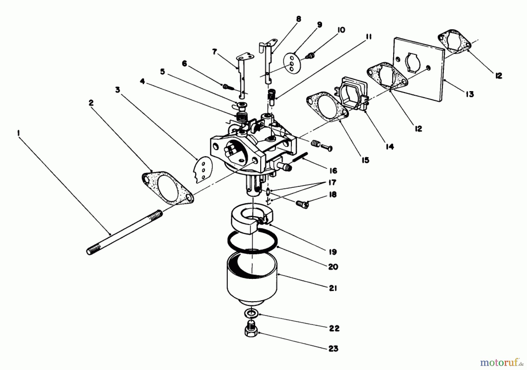 Toro Neu Mowers, Walk-Behind Seite 1 16202C - Toro Lawnmower, 1987 (7000001-7999999) CARBURETOR ASSEMBLY (ENGINE NO. 47PG6)