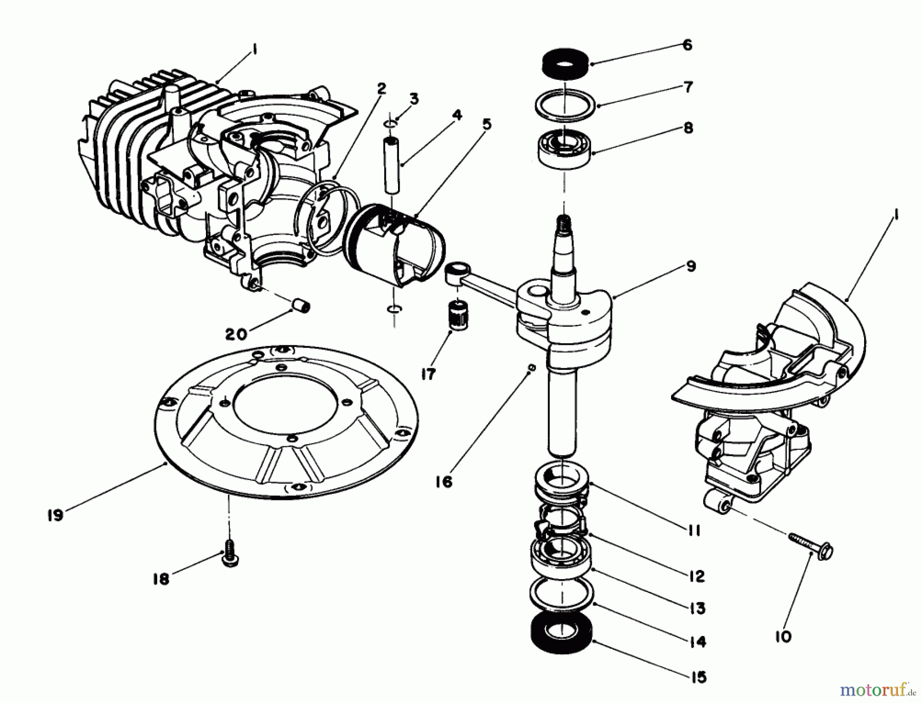 Toro Neu Mowers, Walk-Behind Seite 1 16202C - Toro Lawnmower, 1987 (7000001-7999999) CRANKSHAFT ASSEMBLY (ENGINE NO. 47PG6)