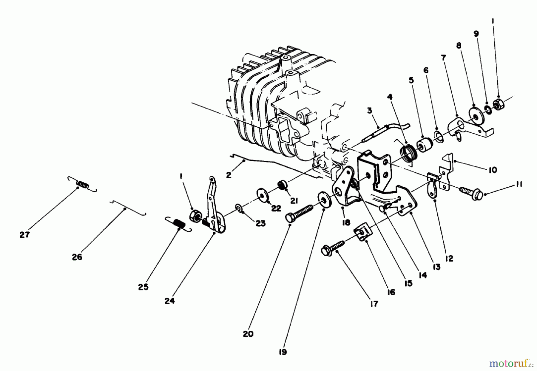Toro Neu Mowers, Walk-Behind Seite 1 16202C - Toro Lawnmower, 1987 (7000001-7999999) GOVERNOR ASSEMBLY (ENGINE NO. 47PG6)