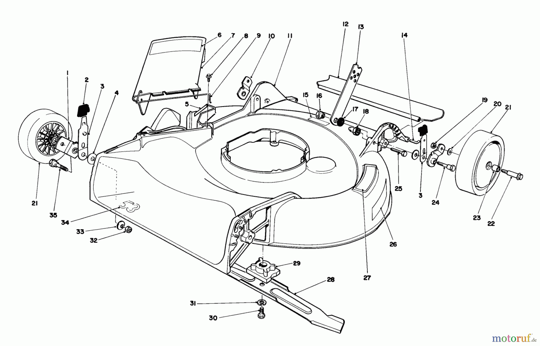 Toro Neu Mowers, Walk-Behind Seite 1 16202C - Toro Lawnmower, 1987 (7000001-7999999) HOUSING ASSEMBLY