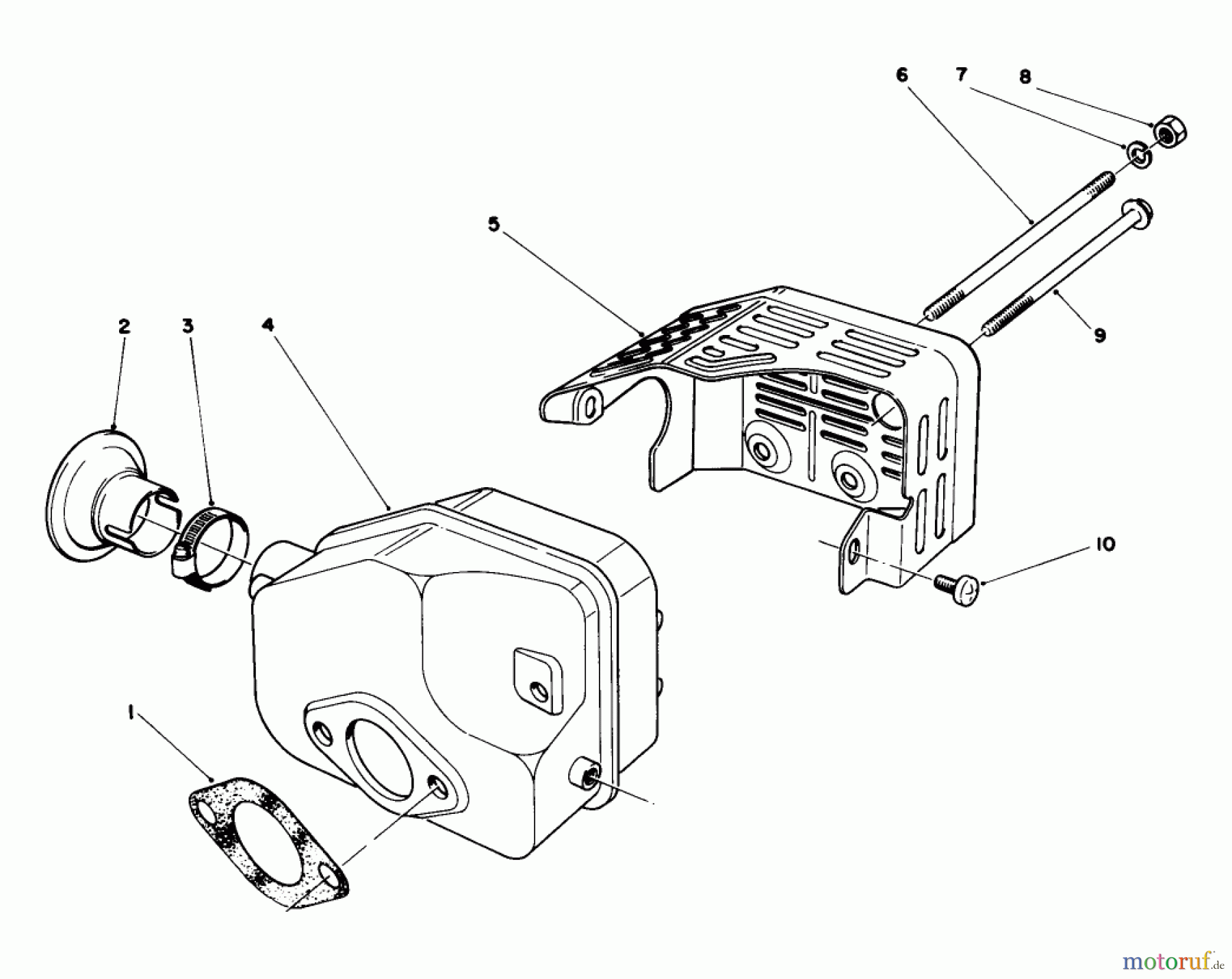 Toro Neu Mowers, Walk-Behind Seite 1 16202C - Toro Lawnmower, 1987 (7000001-7999999) MUFFLER ASSEMBLY (ENGINE NO. 47PG6)