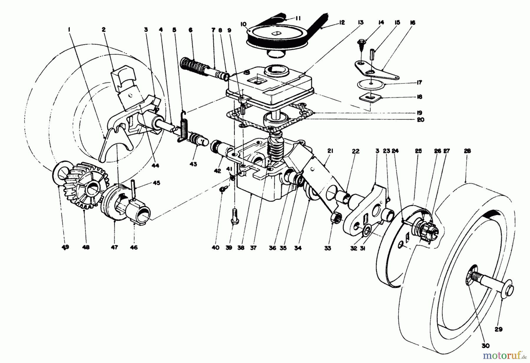 Toro Neu Mowers, Walk-Behind Seite 1 16212 - Toro Lawnmower, 1984 (4000001-4999999) GEAR CASE ASSEMBLY