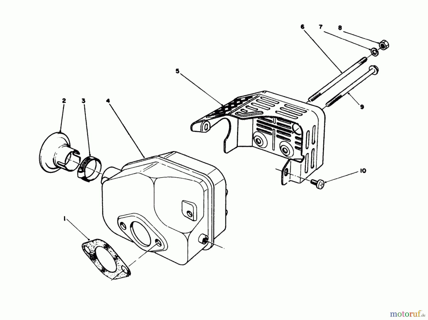 Toro Neu Mowers, Walk-Behind Seite 1 16212 - Toro Lawnmower, 1990 (0000001-0999999) MUFFLER ASSEMBLY (MODEL NO. 47PK9)