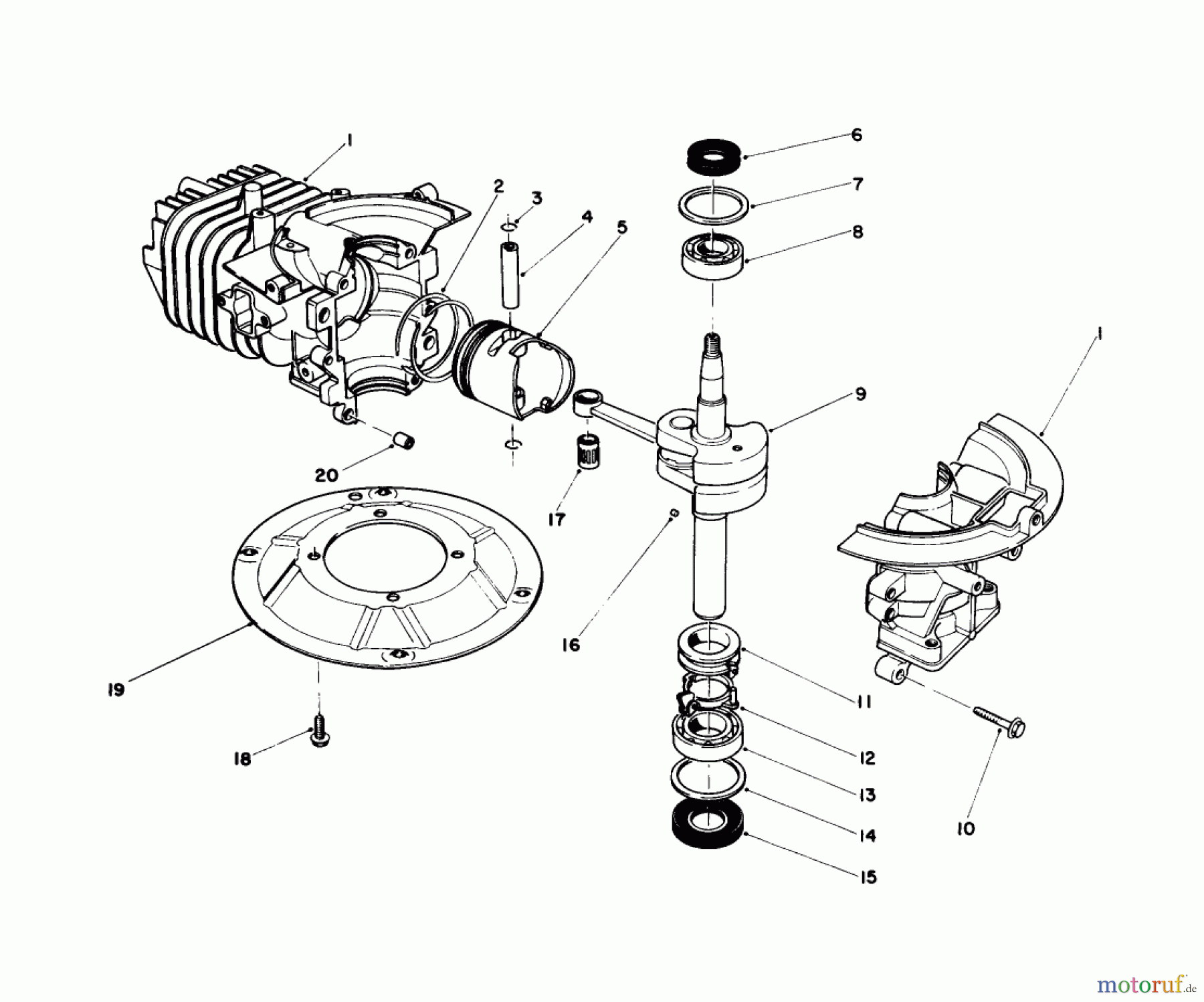 Toro Neu Mowers, Walk-Behind Seite 1 16212B - Toro Lawnmower, 1993 (39000001-39999999) CRANK SHAFT ASSEMBLY (MODEL NO. 47PN2-1)
