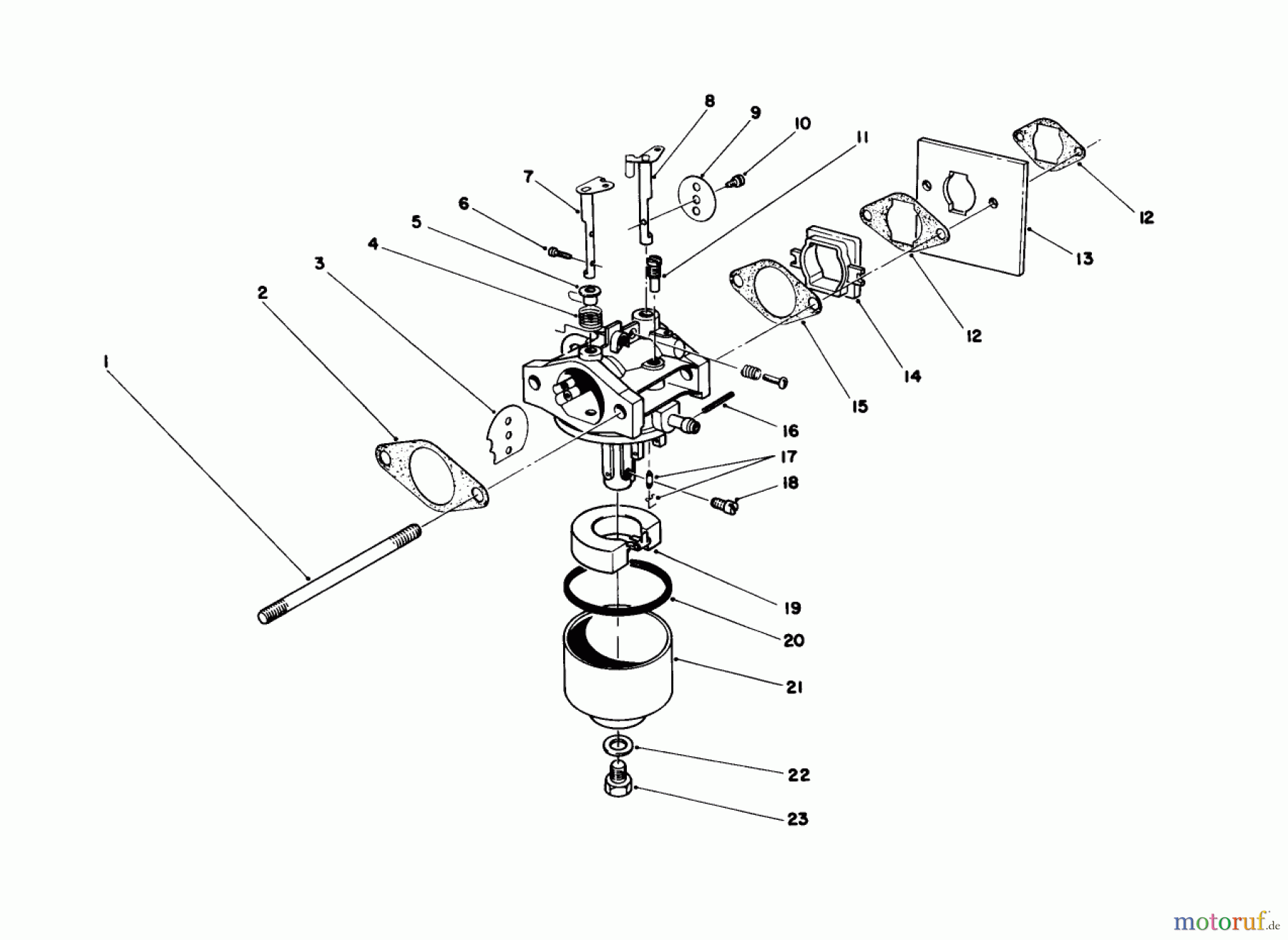 Toro Neu Mowers, Walk-Behind Seite 1 16212C - Toro Lawnmower, 1986 (6000001-6999999) CARBURETOR ASSEMBLY