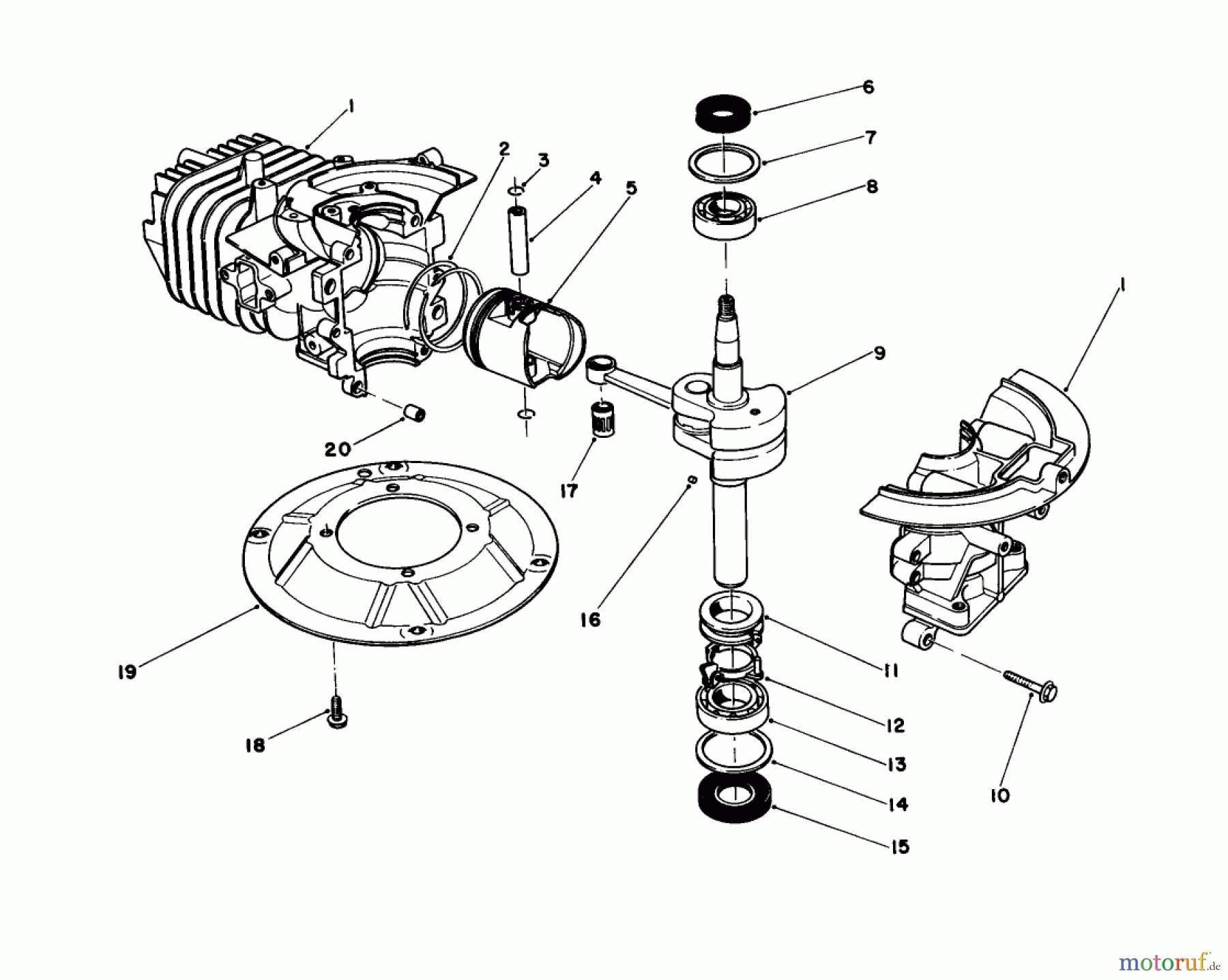 Toro Neu Mowers, Walk-Behind Seite 1 16212C - Toro Lawnmower, 1986 (6000001-6999999) CRANKSHAFT ASSEMBLY
