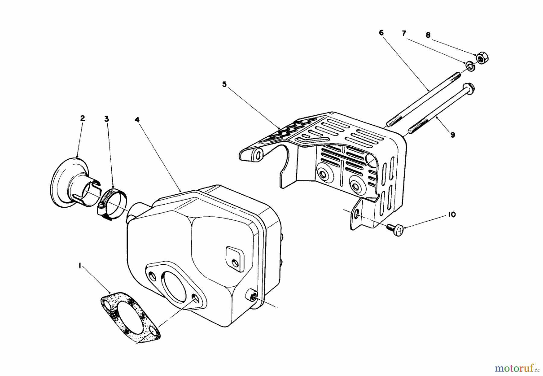 Toro Neu Mowers, Walk-Behind Seite 1 16212C - Toro Lawnmower, 1986 (6000001-6999999) MUFFLER ASSEMBLY