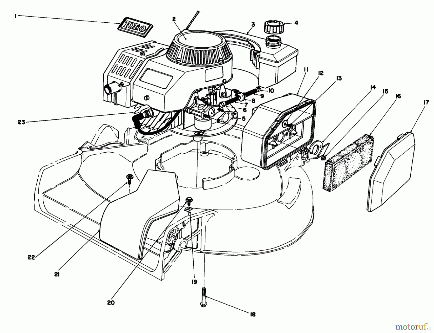 Toro Neu Mowers, Walk-Behind Seite 1 16212C - Toro Lawnmower, 1987 (7000001-7999999) ENGINE ASSEMBLY (MODEL NO. 47PG6)