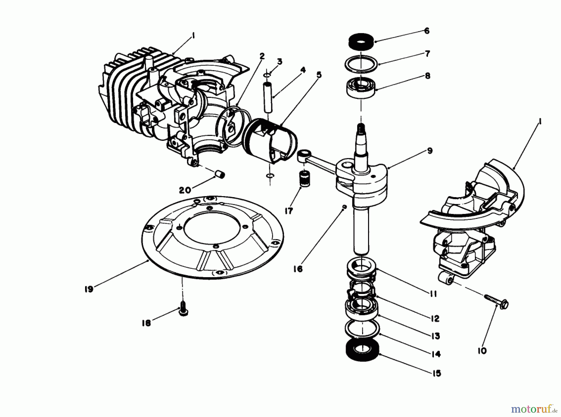 Toro Neu Mowers, Walk-Behind Seite 1 16212C - Toro Lawnmower, 1988 (8000001-8999999) CRANKSHAFT ASSEMBLY (MODEL NO. 47PH-7)