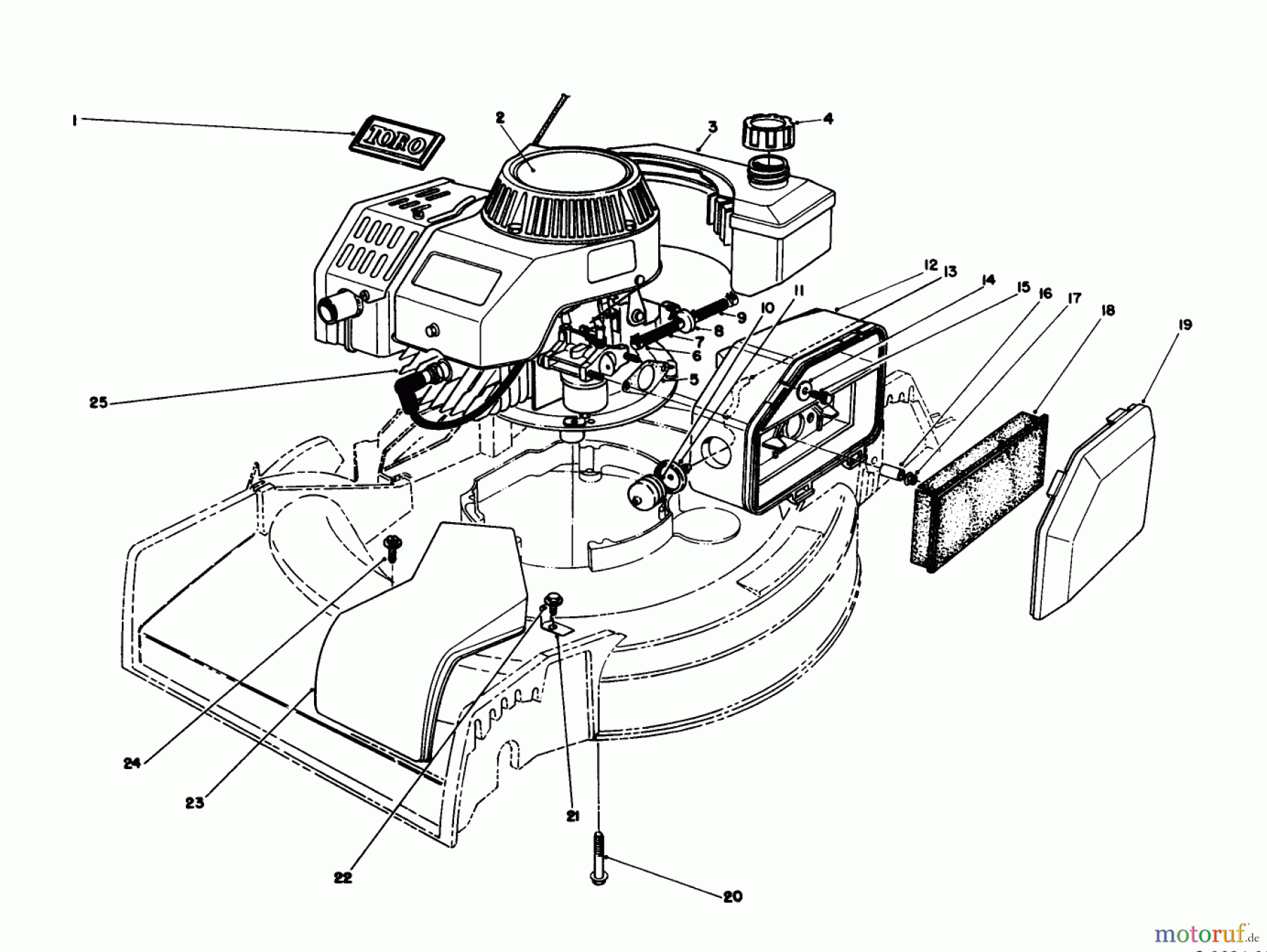 Toro Neu Mowers, Walk-Behind Seite 1 16212C - Toro Lawnmower, 1989 (9000001-9999999) ENGINE ASSEMBLY