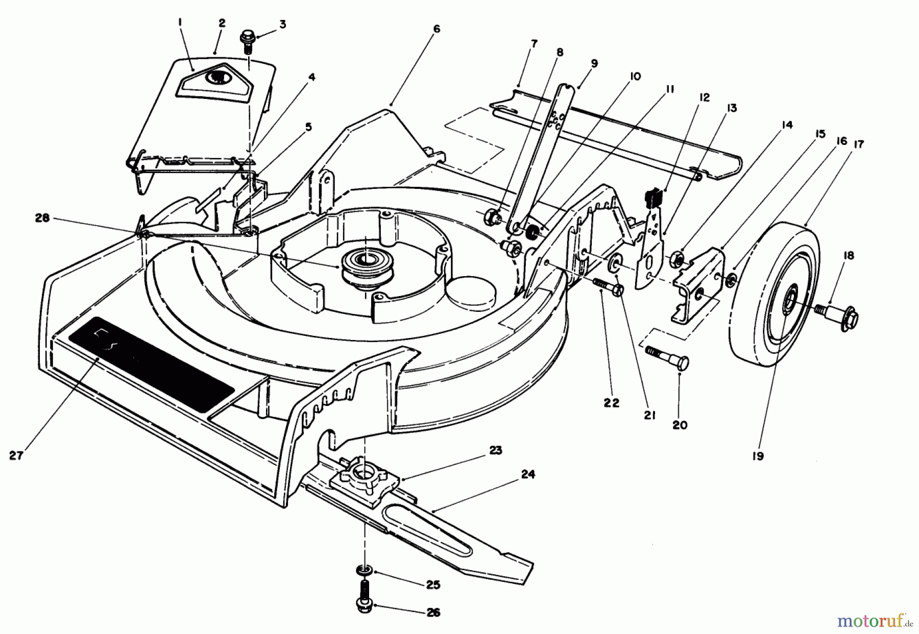  Toro Neu Mowers, Walk-Behind Seite 1 16212C - Toro Lawnmower, 1989 (9000001-9999999) HOUSING ASSEMBLY