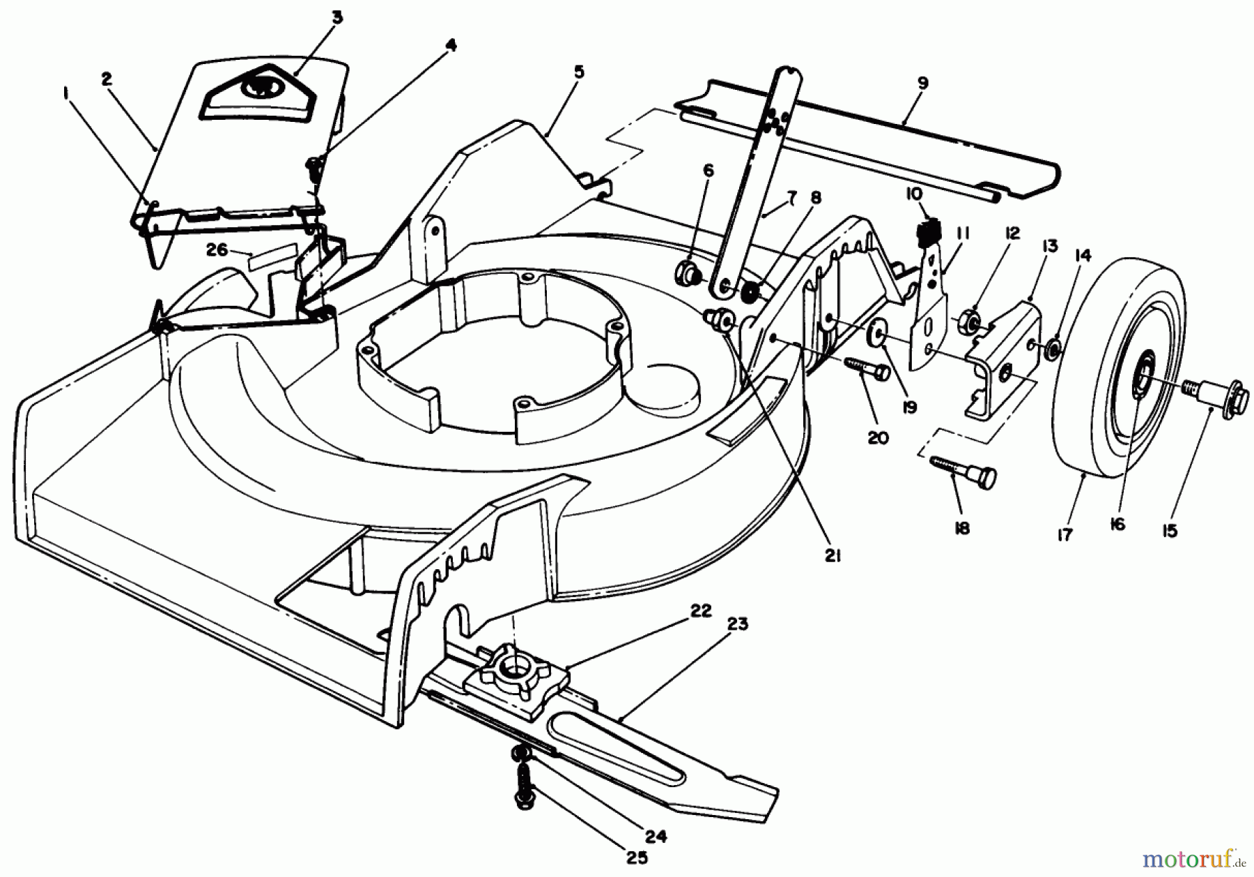 Toro Neu Mowers, Walk-Behind Seite 1 16212W - Toro Lawnmower, 1990 (0000001-0999999) HOUSING ASSEMBLY