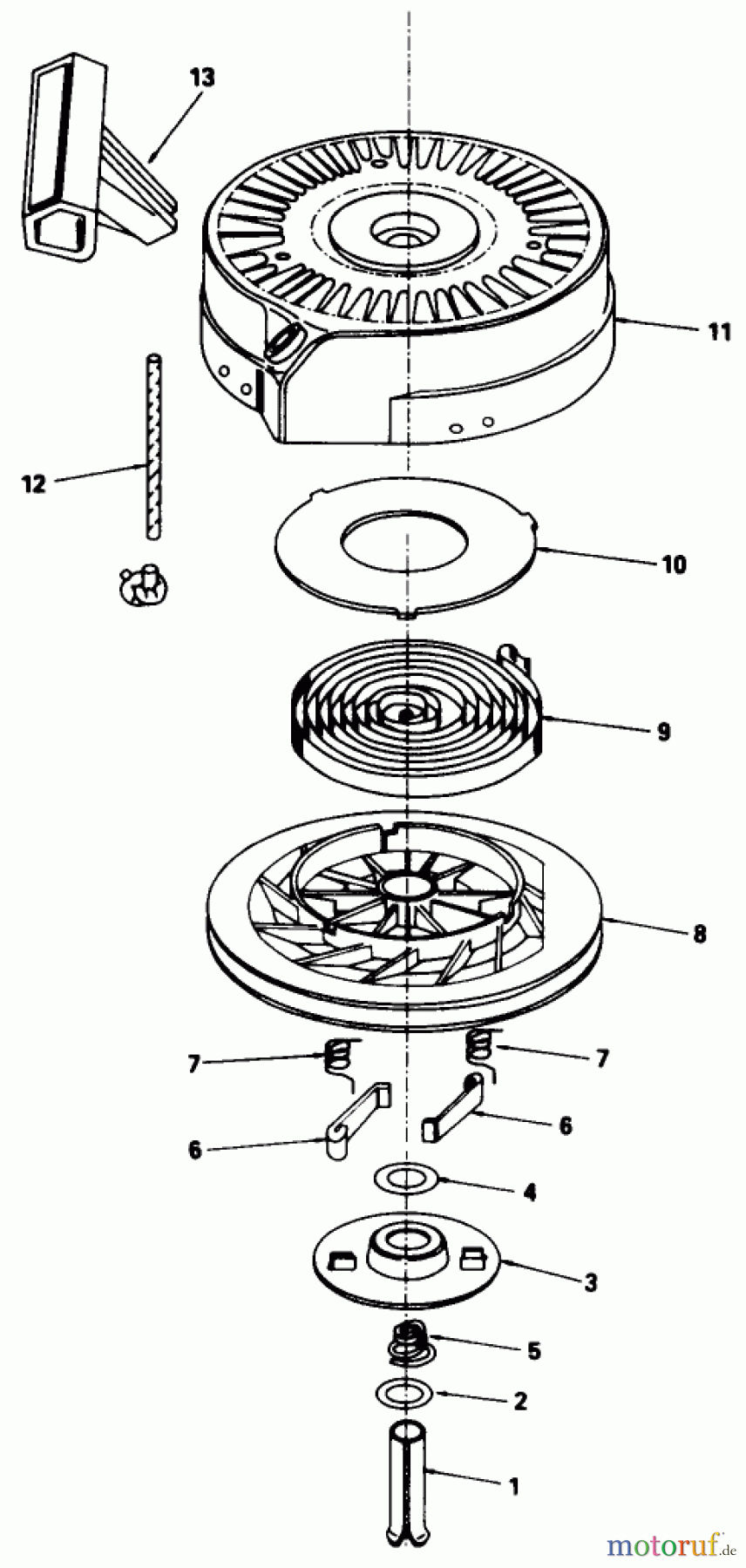 Toro Neu Mowers, Walk-Behind Seite 1 16212W - Toro Lawnmower, 1990 (0000001-0999999) REWIND STARTER NO. 590621