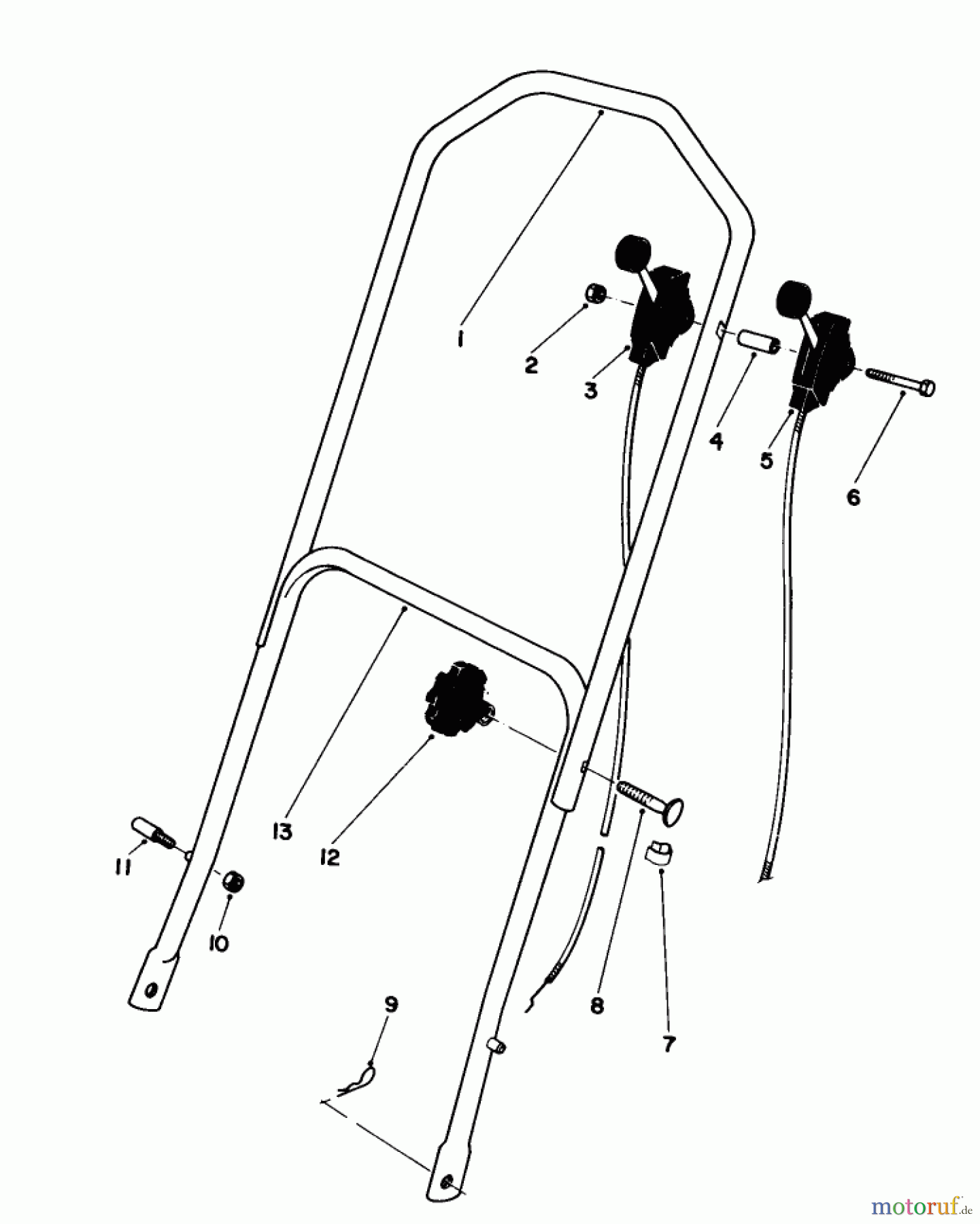 Toro Neu Mowers, Walk-Behind Seite 1 16297 - Toro Lawnmower, 1983 (3000001-3999999) HANDLE ASSEMBLY