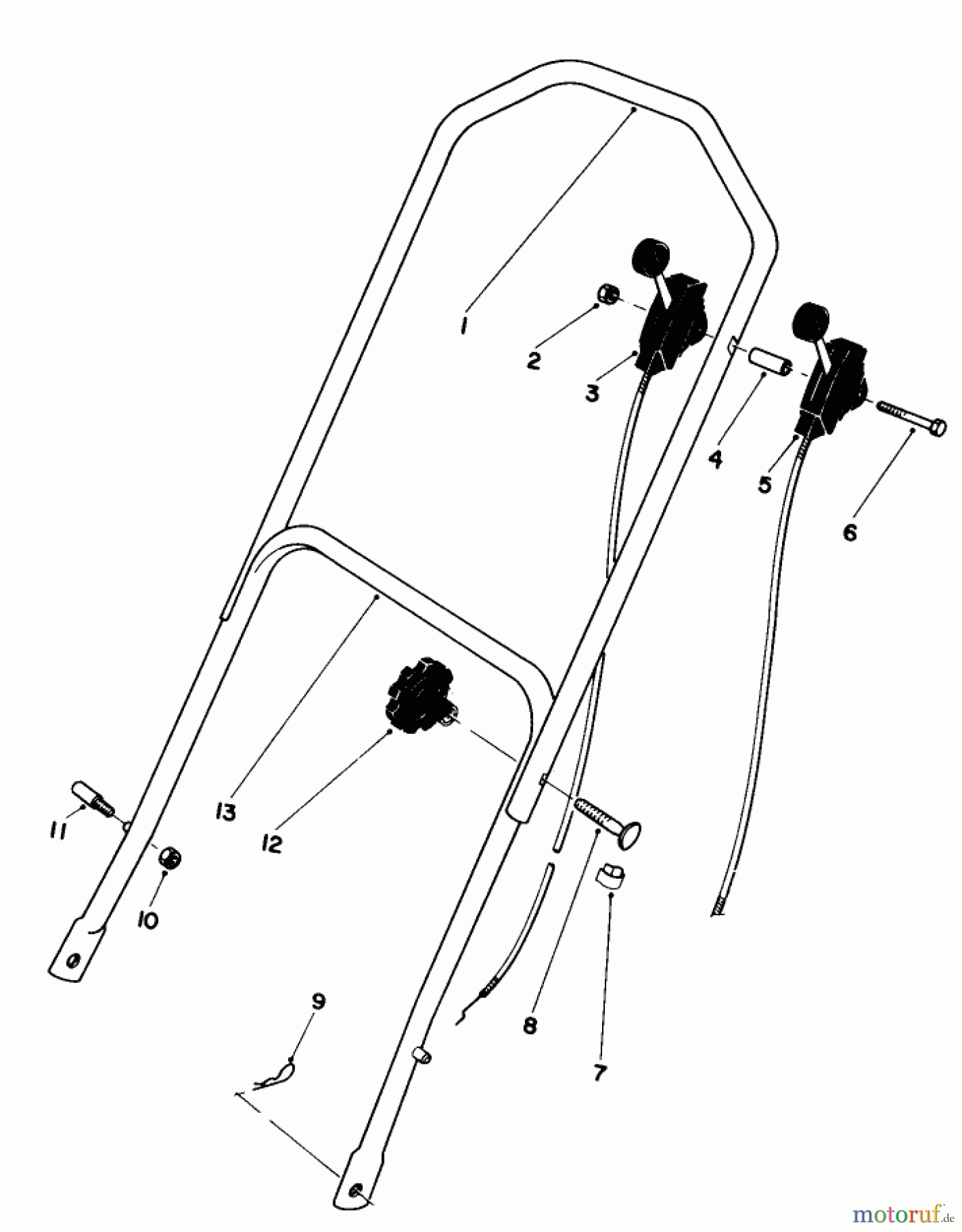 Toro Neu Mowers, Walk-Behind Seite 1 16297 - Toro Lawnmower, 1984 (4000001-4999999) HANDLE ASSEMBLY