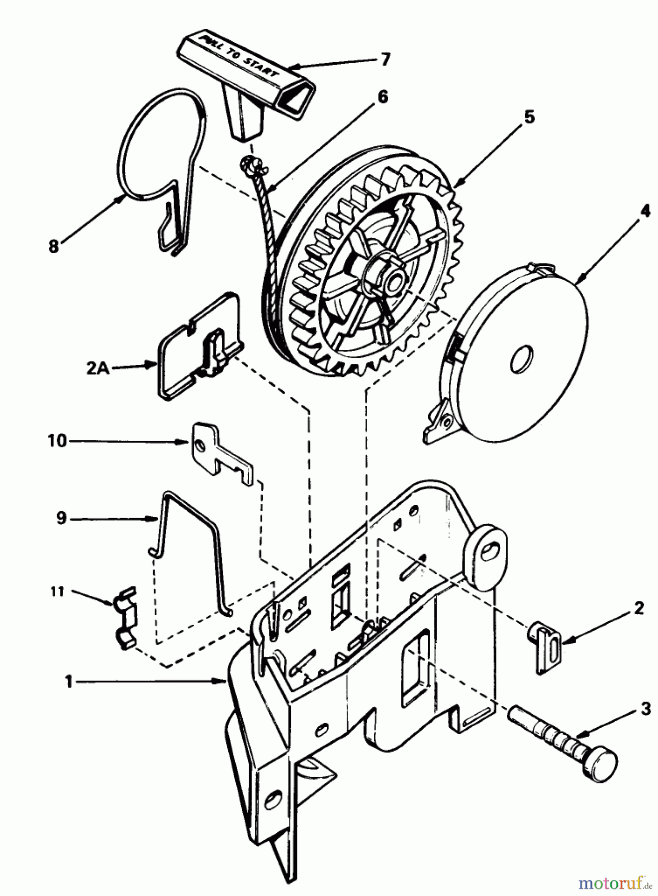 Toro Neu Mowers, Walk-Behind Seite 1 16297 - Toro Lawnmower, 1984 (4000001-4999999) REWIND STARTER NO. 590531