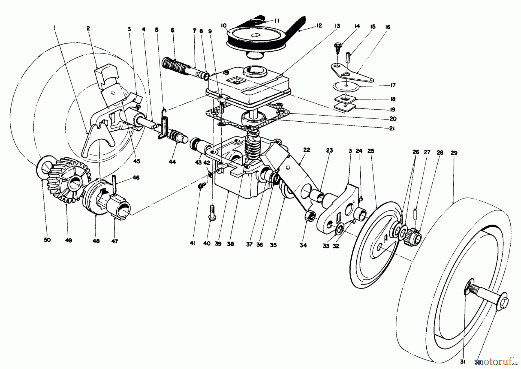 Toro Neu Mowers, Walk-Behind Seite 1 16297C - Toro Lawnmower, 1985 (5000001-5999999) GEAR CASE ASSEMBLY