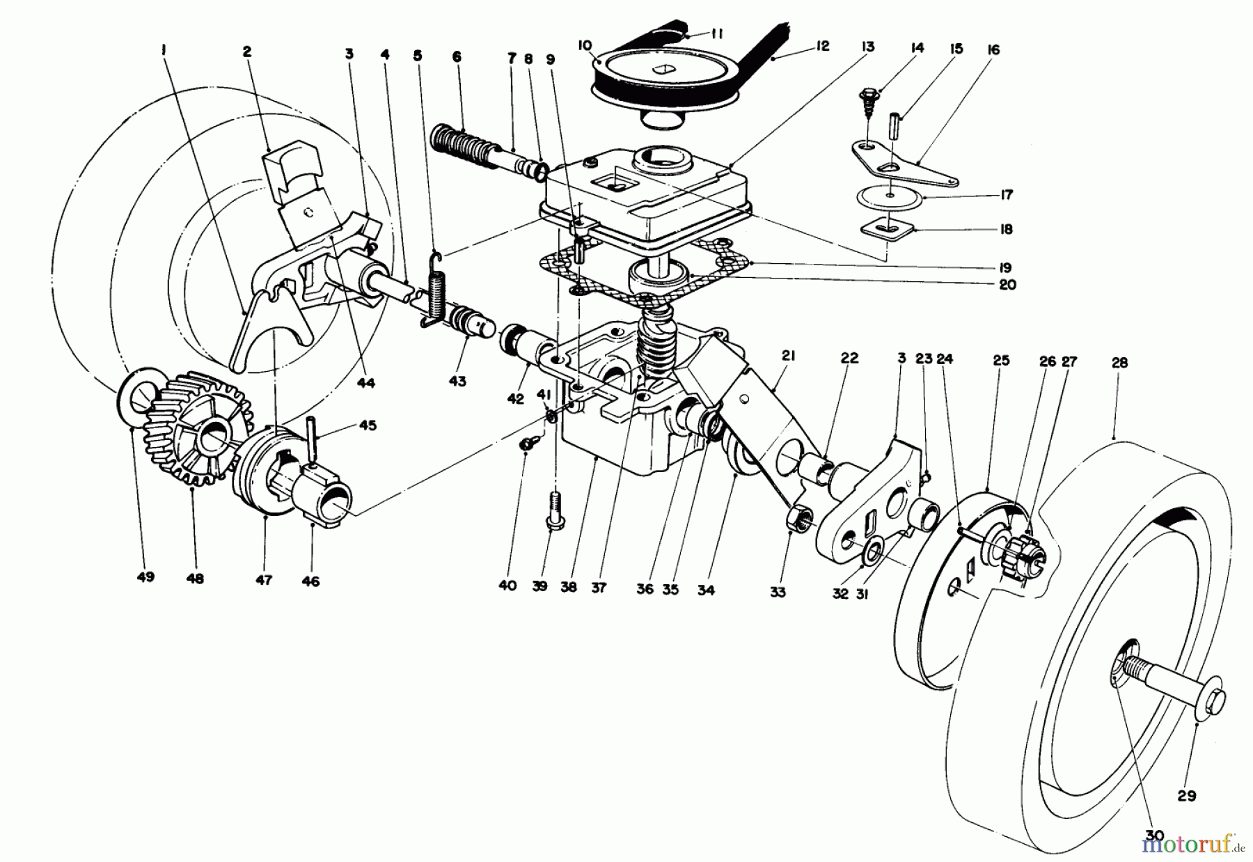 Toro Neu Mowers, Walk-Behind Seite 1 16299 - Toro Lawnmower, 1984 (4000001-4999999) GEAR CASE ASSEMBLY