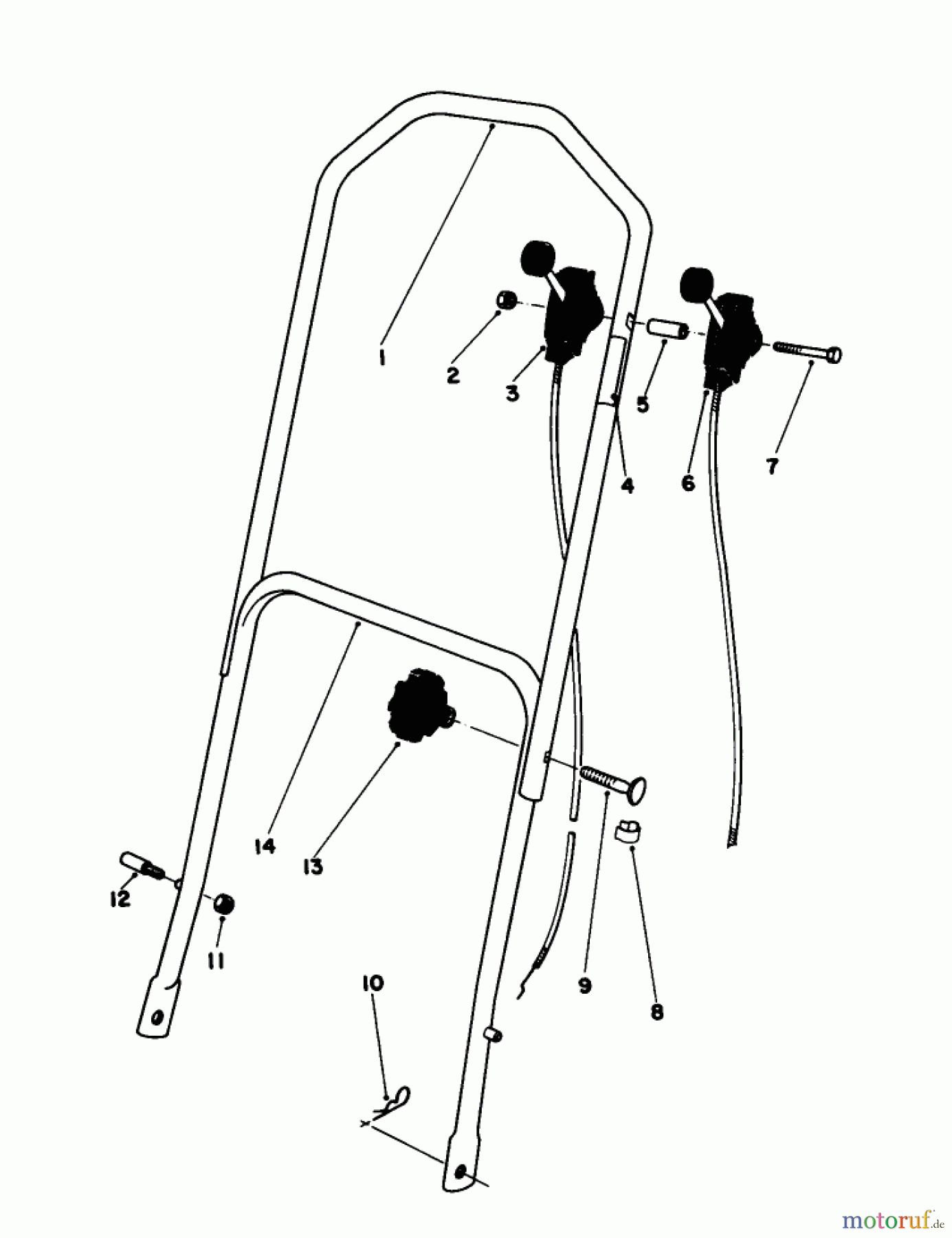 Toro Neu Mowers, Walk-Behind Seite 1 16299 - Toro Lawnmower, 1985 (5000001-5999999) HANDLE ASSEMBLY