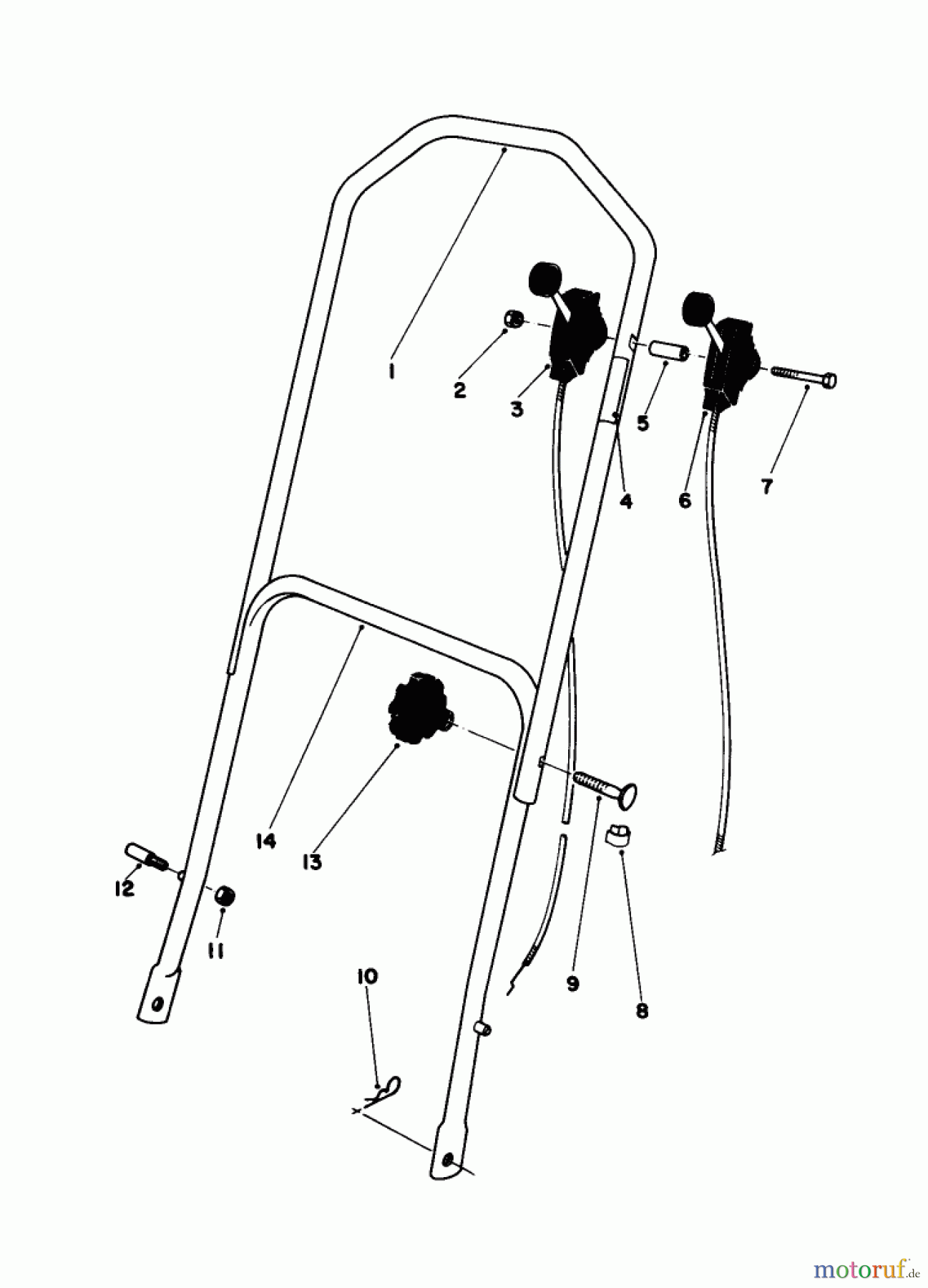 Toro Neu Mowers, Walk-Behind Seite 1 16299C - Toro Lawnmower, 1986 (6000001-6999999) HANDLE ASSEMBLY