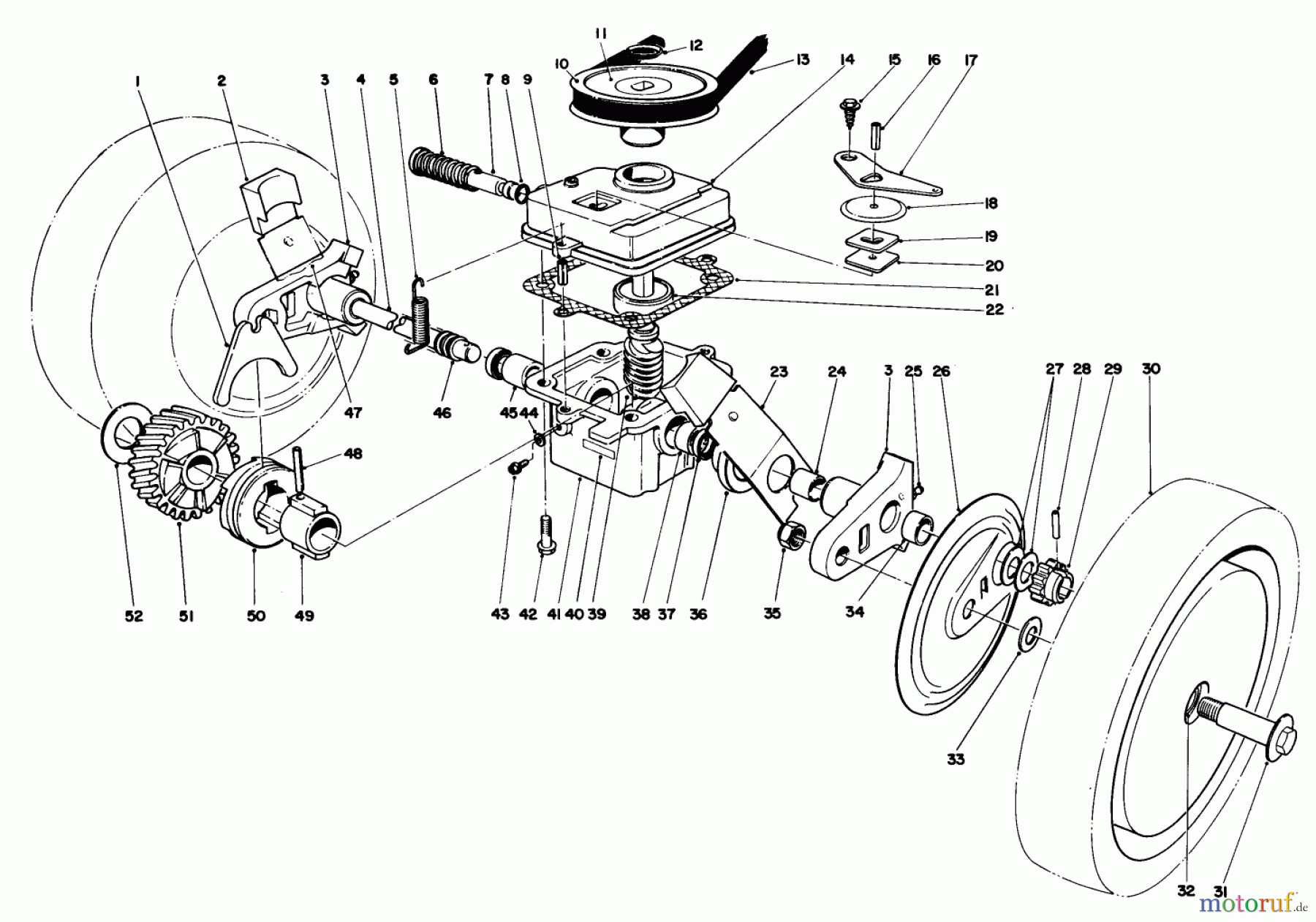 Toro Neu Mowers, Walk-Behind Seite 1 16299C - Toro Lawnmower, 1988 (8000001-8999999) GEAR CASE ASSEMBLY