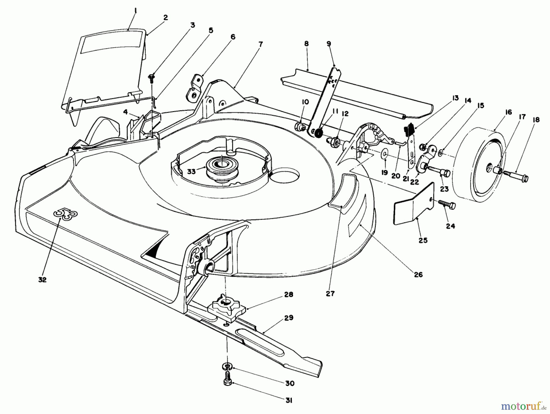 Toro Neu Mowers, Walk-Behind Seite 1 16299C - Toro Lawnmower, 1988 (8000001-8999999) HOUSIN6 ASSEMBLY