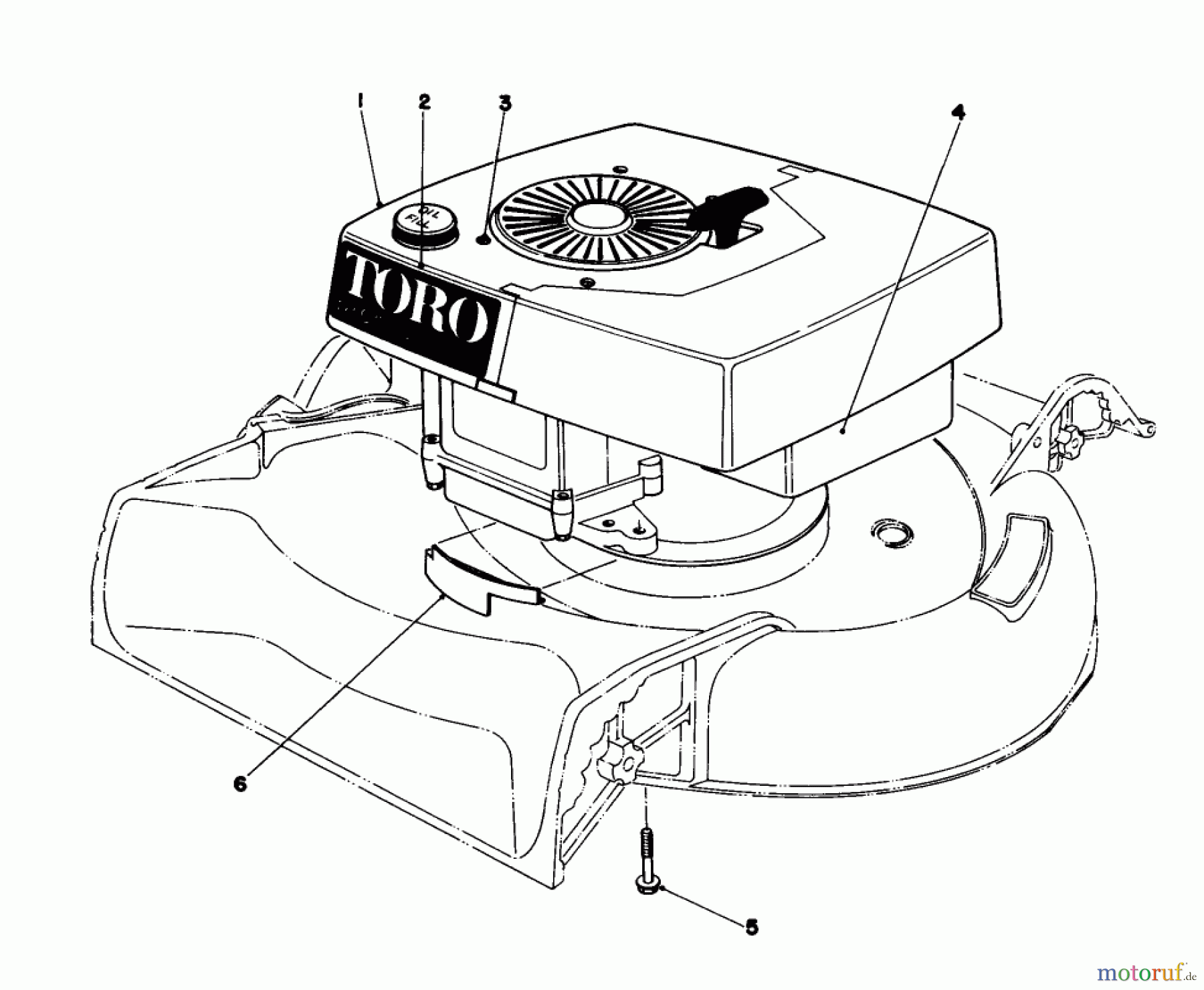 Toro Neu Mowers, Walk-Behind Seite 1 16300 - Toro Lawnmower, 1980 (0000001-0999999) ENGINE ASSEMBLY