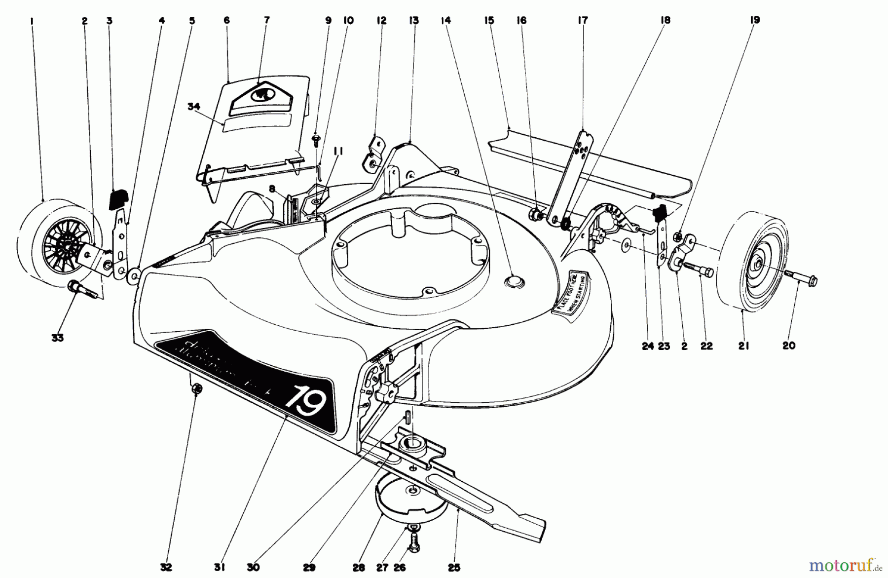 Toro Neu Mowers, Walk-Behind Seite 1 16310 - Toro Lawnmower, 1981 (1000001-1999999) HOUSING ASSEMBLY