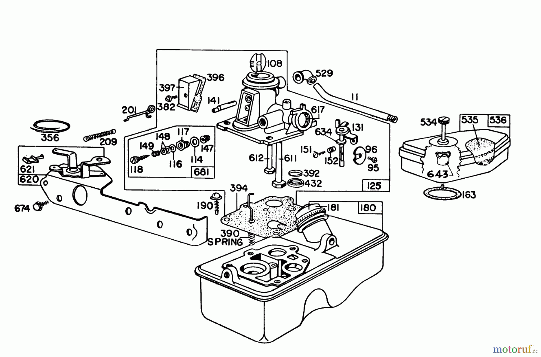 Toro Neu Mowers, Walk-Behind Seite 1 16320 - Toro Lawnmower, 1981 (1000001-1999999) ENGINE BRIGGS & STRATTON MODEL 92908-2052-01