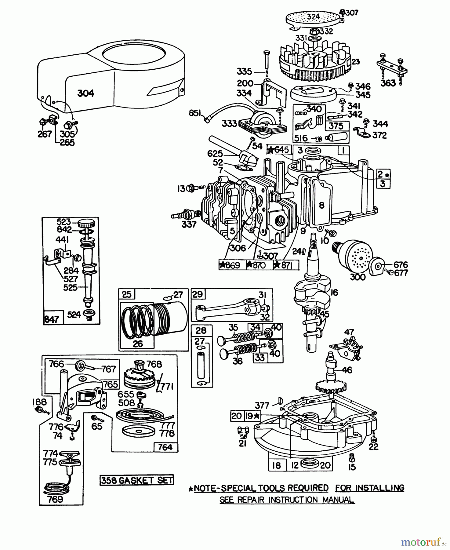 Toro Neu Mowers, Walk-Behind Seite 1 16320 - Toro Lawnmower, 1982 (2000001-2999999) ENGINE BRIGGS & STRATTON MODEL 93508-0193-01, ENGINE BRIGGS & STRATTON MODEL 92908-2052-01