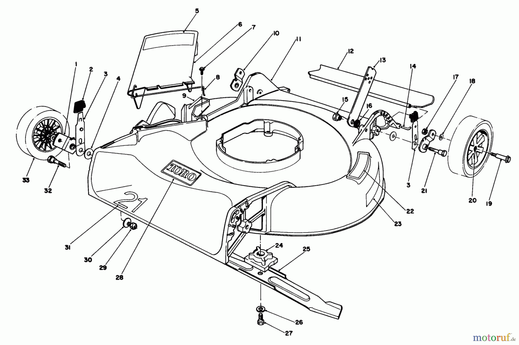 Toro Neu Mowers, Walk-Behind Seite 1 16330 - Toro Lawnmower, 1984 (4000001-4999999) HOUSING ASSEMBLY