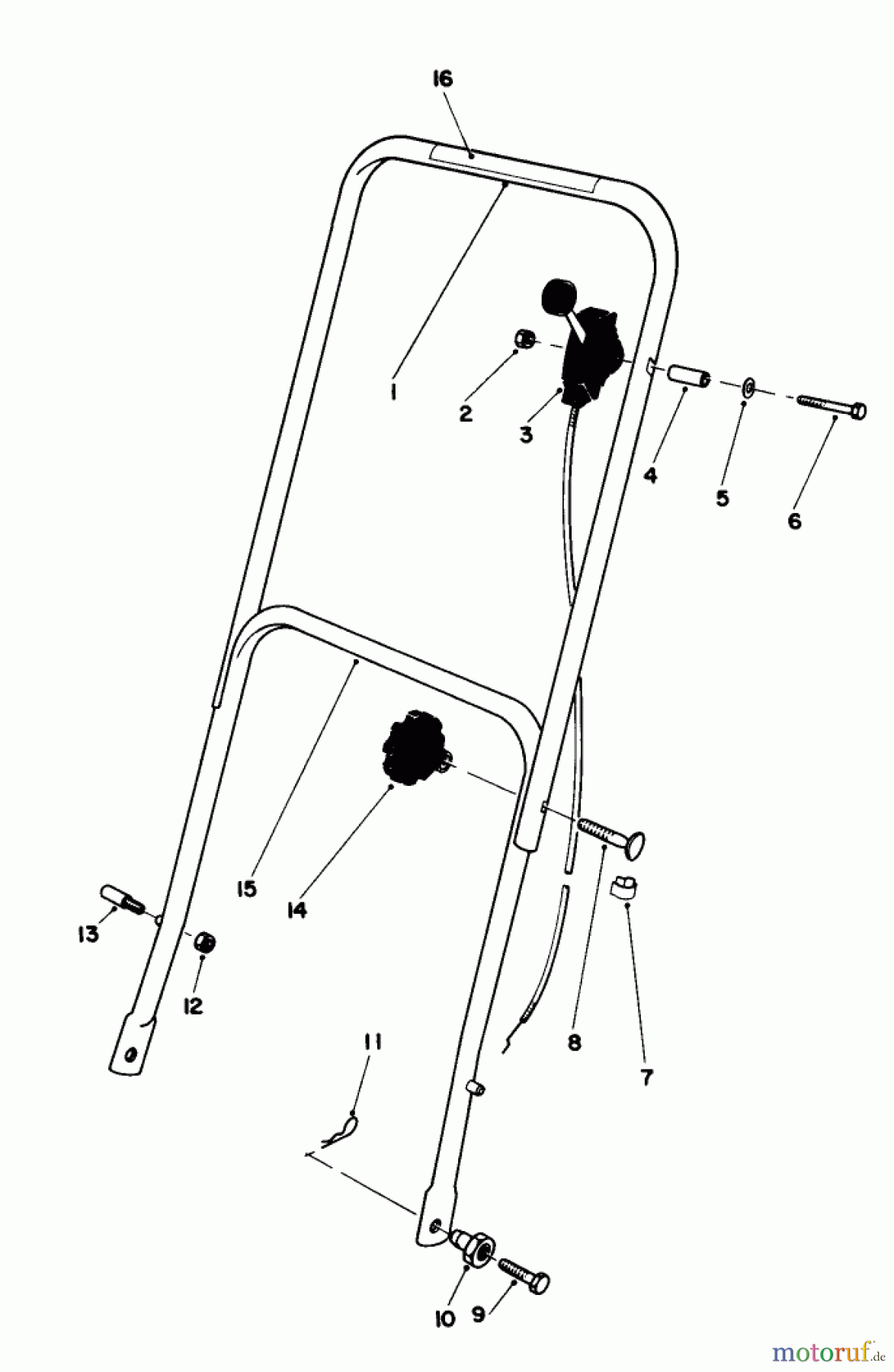 Toro Neu Mowers, Walk-Behind Seite 1 16340C - Toro Lawnmower, 1987 (7000001-7999999) HANDLE ASSEMBLY