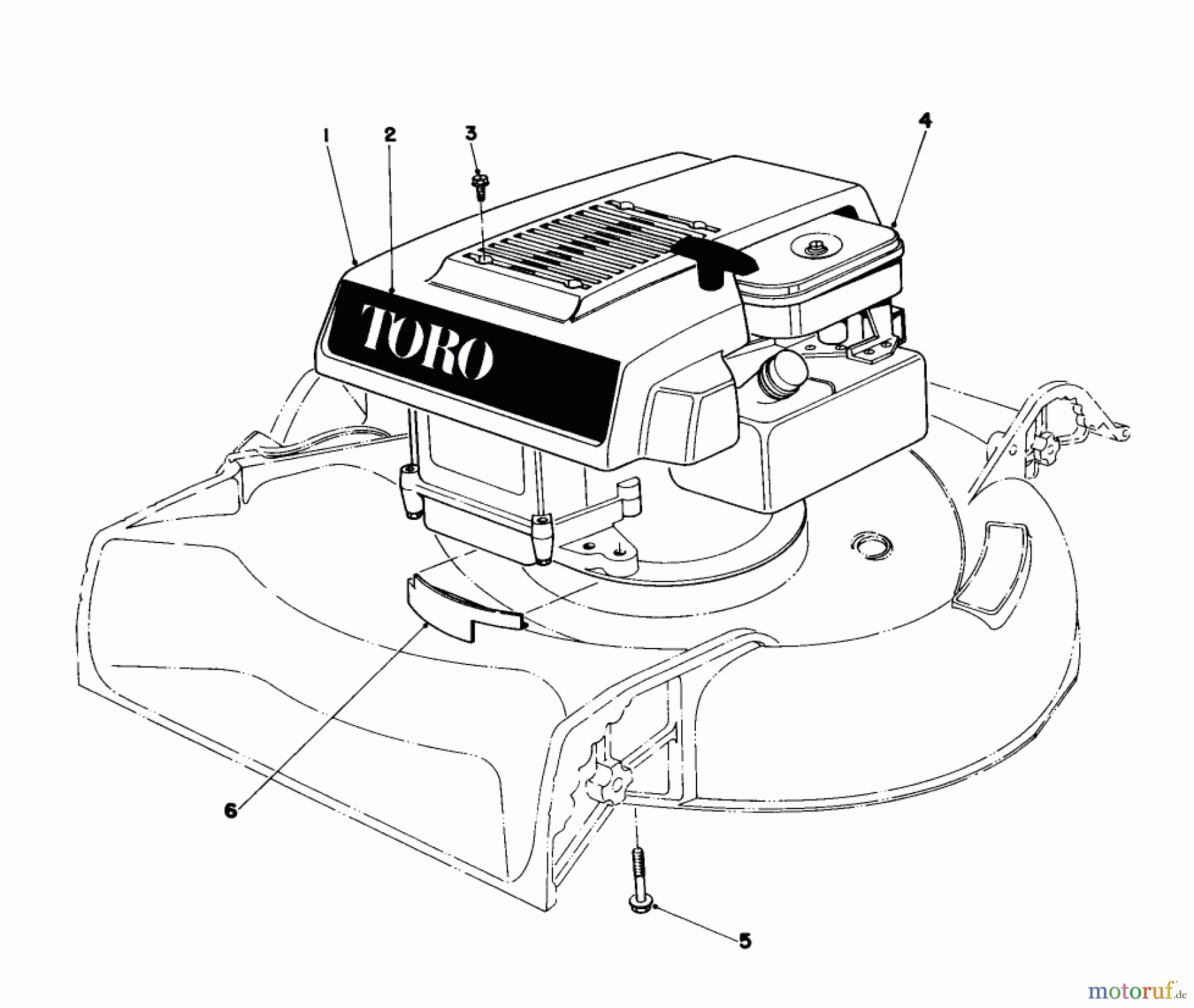 Toro Neu Mowers, Walk-Behind Seite 1 16350 - Toro Lawnmower, 1980 (0000001-0999999) ENGINE ASSEMBLY
