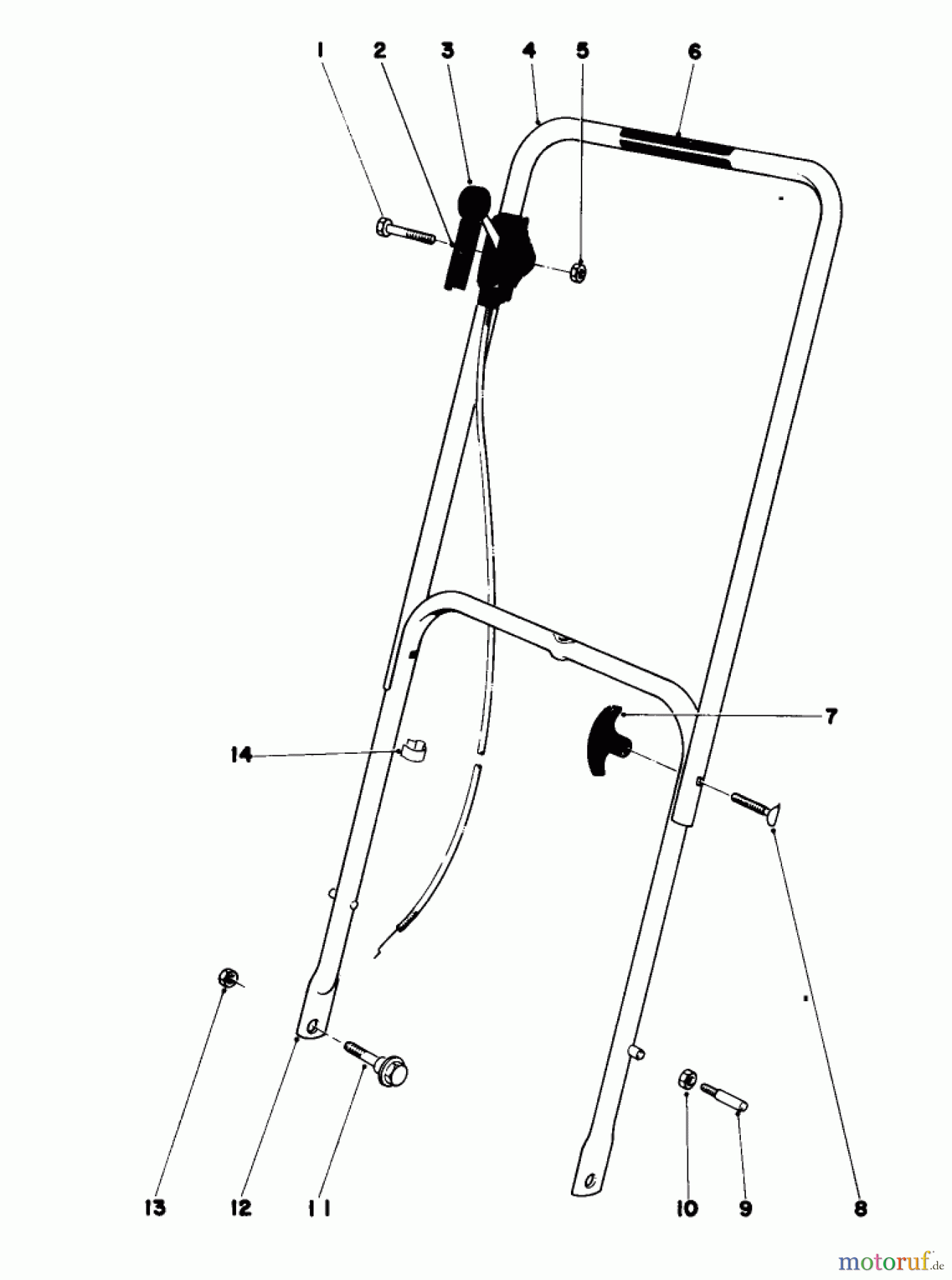  Toro Neu Mowers, Walk-Behind Seite 1 16350 - Toro Lawnmower, 1980 (0000001-0999999) HANDLE ASSEMBLY