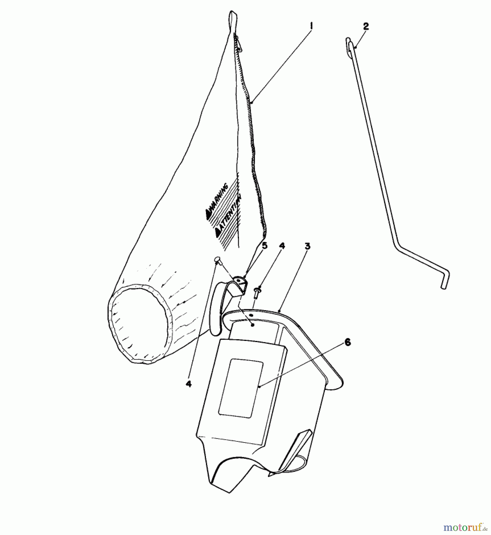Toro Neu Mowers, Walk-Behind Seite 1 16390 - Toro Whirlwind PowR, 1979 (9000001-9999999) BAGGING KIT NO. 36-8380 (OPTIONAL)