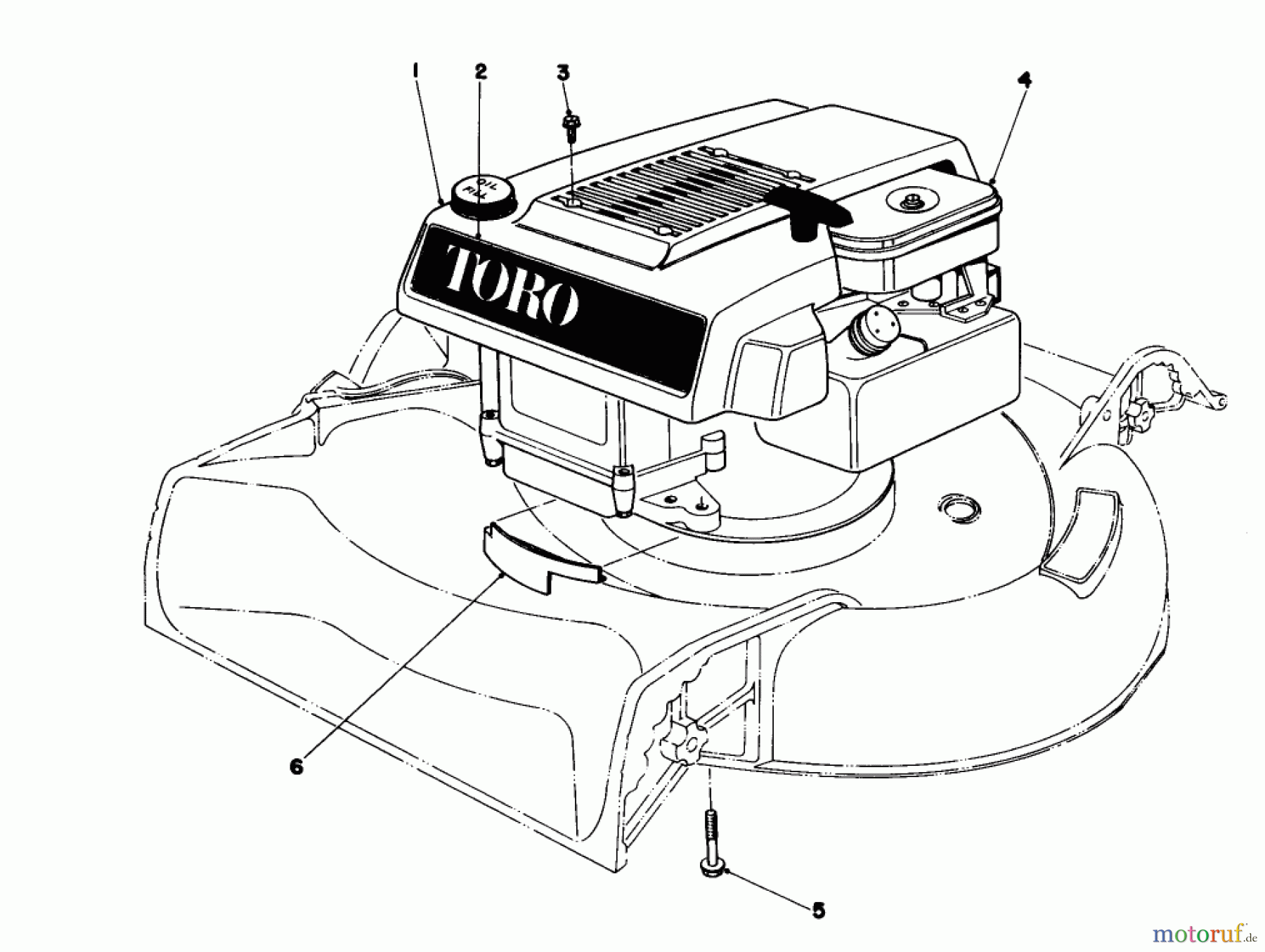 Toro Neu Mowers, Walk-Behind Seite 1 16370 - Toro Whirlwind II Lawnmower, 1979 (9000001-9999999) ENGINE ASSEMBLY MODEL 16360 AND 16370