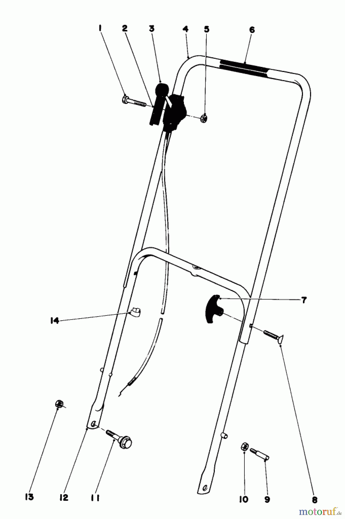 Toro Neu Mowers, Walk-Behind Seite 1 16390 - Toro Whirlwind PowR, 1979 (9000001-9999999) HANDLE ASSEMBLY MODEL 16360 AND 16370