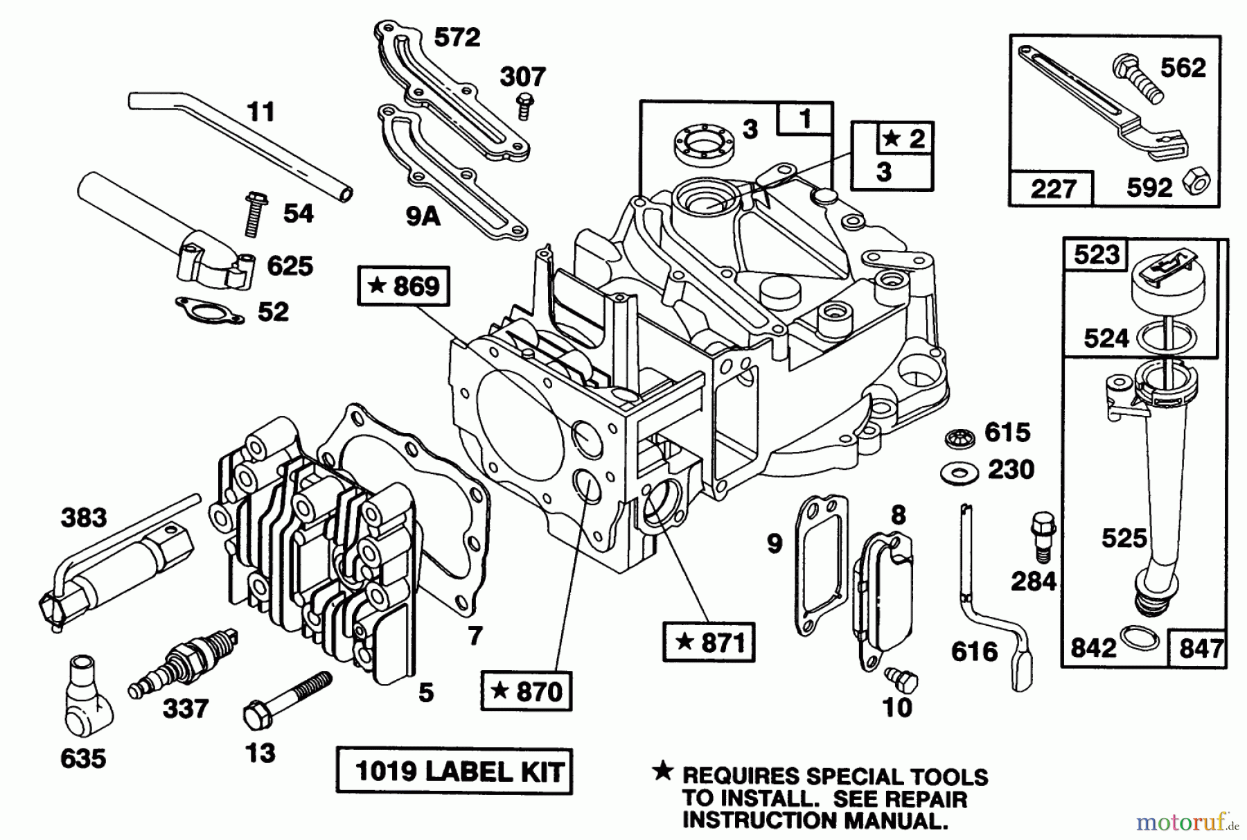 Toro Neu Mowers, Walk-Behind Seite 1 16400 - Toro Lawnmower, 1991 (1000001-1999999) ENGINE BRIGGS & STRATTON MODEL 122702-3171-01 #1