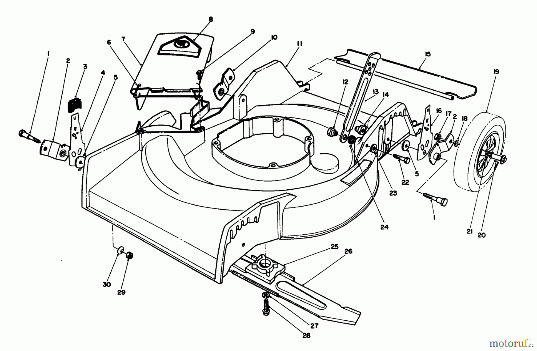 Toro Neu Mowers, Walk-Behind Seite 1 16400 - Toro Lawnmower, 1993 (3900001-3999999) HOUSING ASSEMBLY