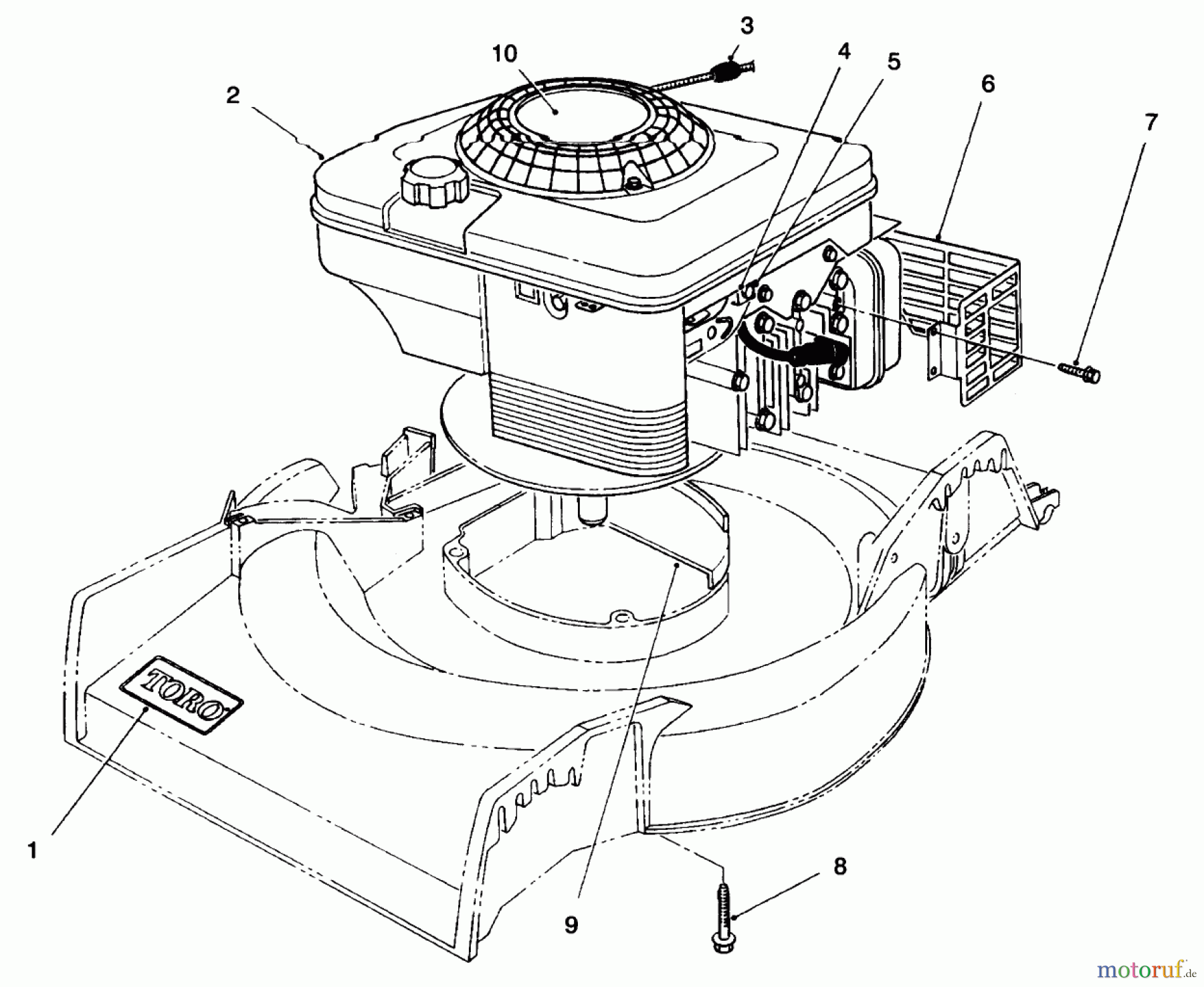 Toro Neu Mowers, Walk-Behind Seite 1 16400 - Toro Lawnmower, 1995 (5900001-5999999) ENGINE ASSEMBLY