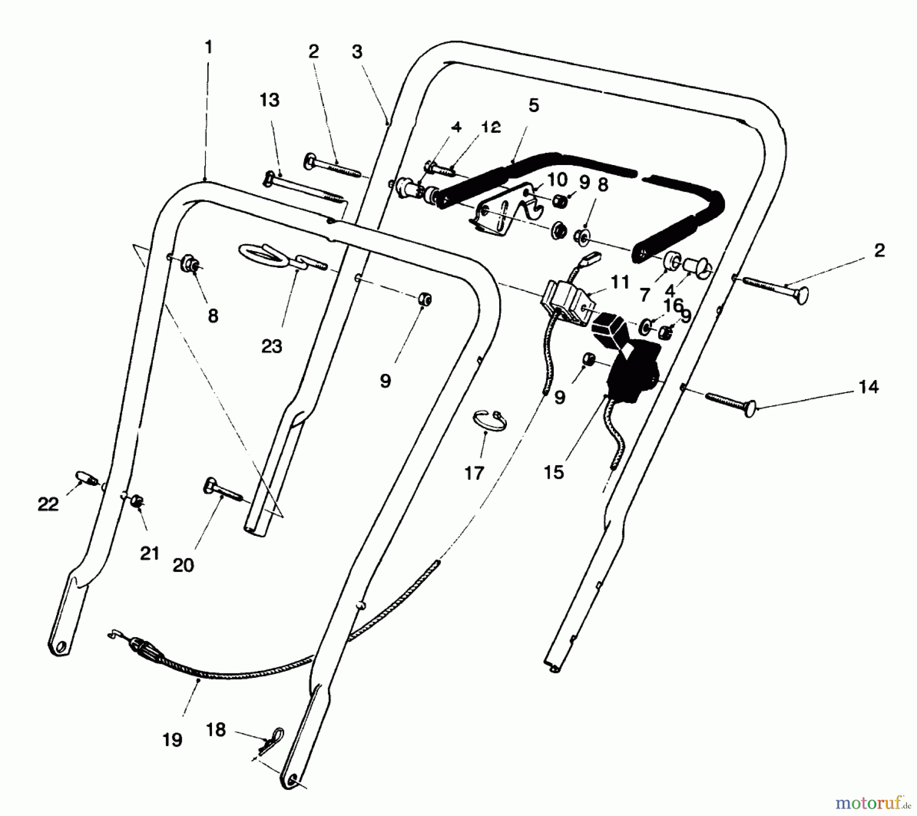 Toro Neu Mowers, Walk-Behind Seite 1 16400 - Toro Lawnmower, 1995 (5900001-5999999) HANDLE ASSEMBLY