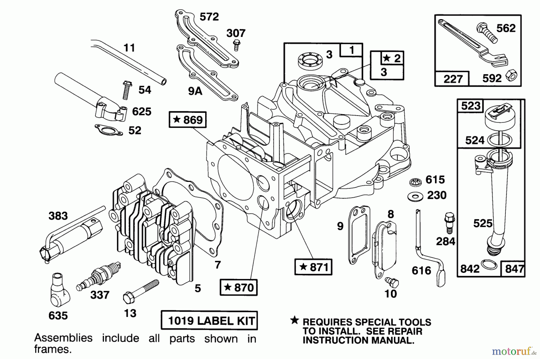 Toro Neu Mowers, Walk-Behind Seite 1 16401 - Toro Side Discharge Mower, 1994 (4900001-4999999) ENGINE BRIGGS & STRATTON MODEL 122702-3171-01 #1