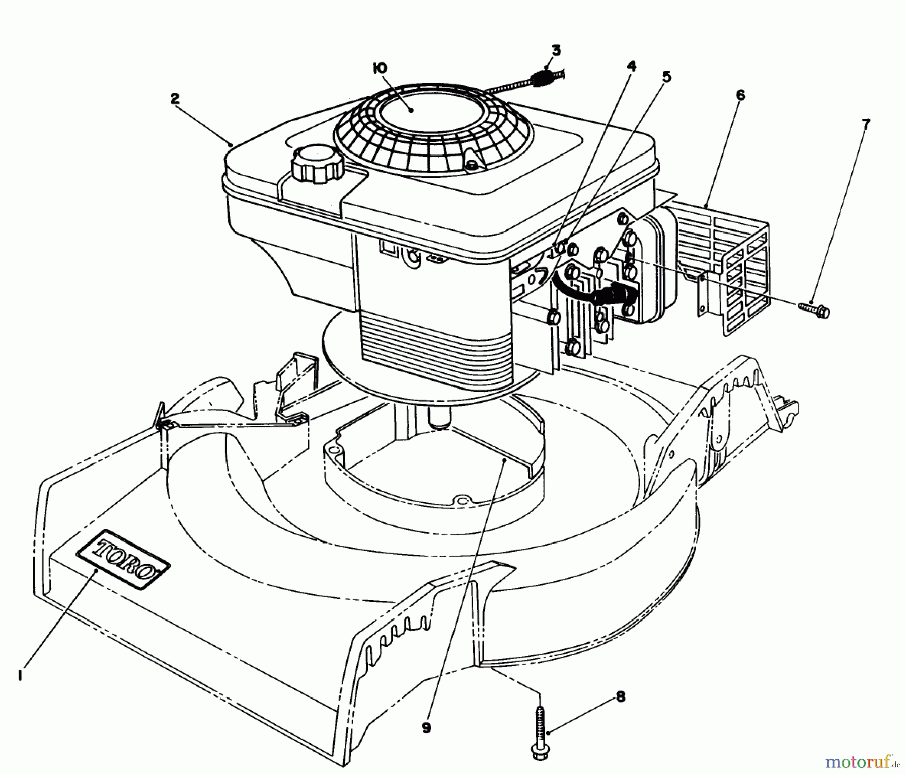 Toro Neu Mowers, Walk-Behind Seite 1 16403 - Toro Lawnmower, 1992 (2000001-2999999) ENGINE ASSEMBLY