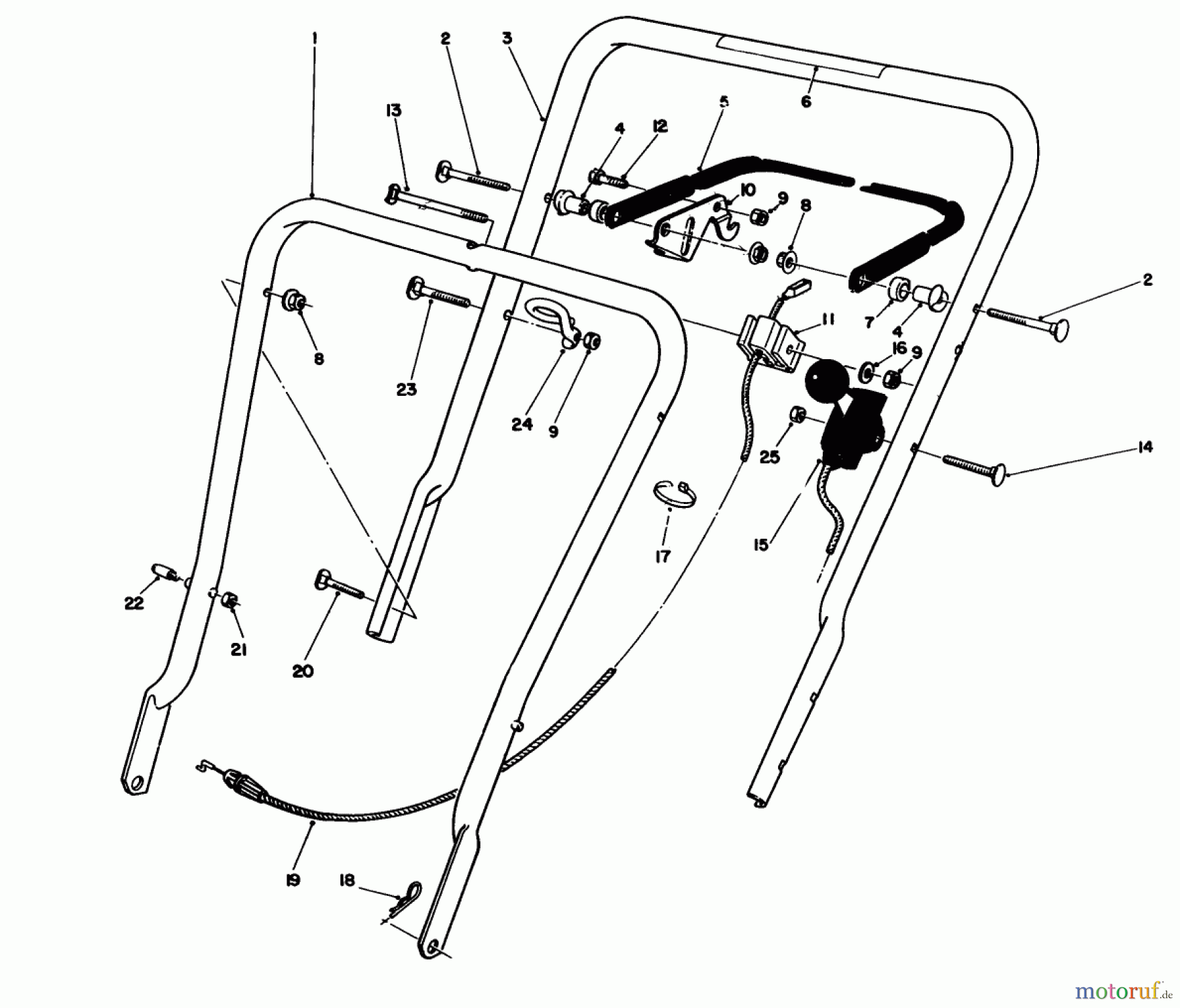 Toro Neu Mowers, Walk-Behind Seite 1 16403 - Toro Lawnmower, 1991 (1000001-1999999) HANDLE ASSEMBLY